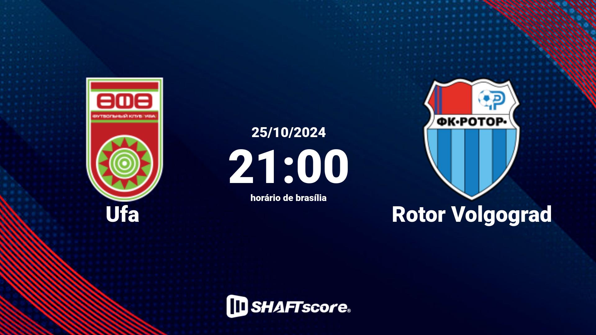 Estatísticas do jogo Ufa vs Rotor Volgograd 25.10 21:00