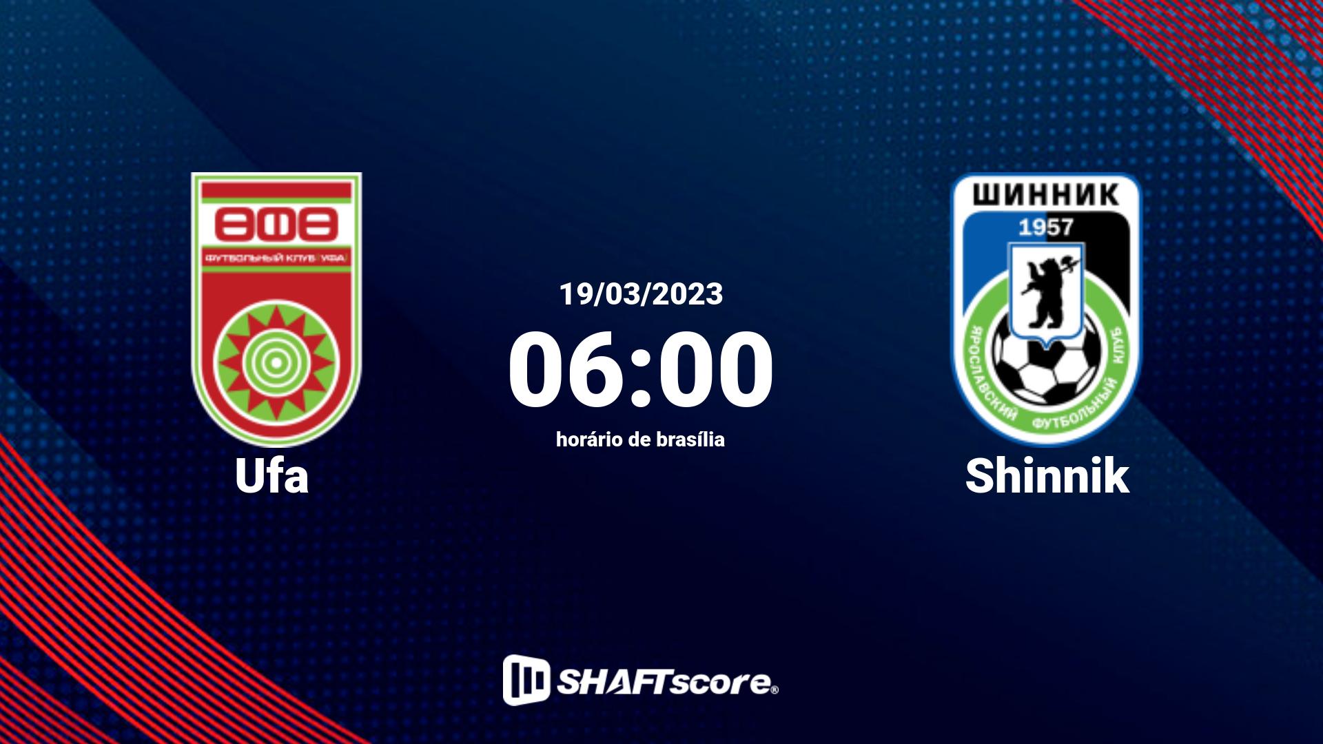 Estatísticas do jogo Ufa vs Shinnik 19.03 06:00