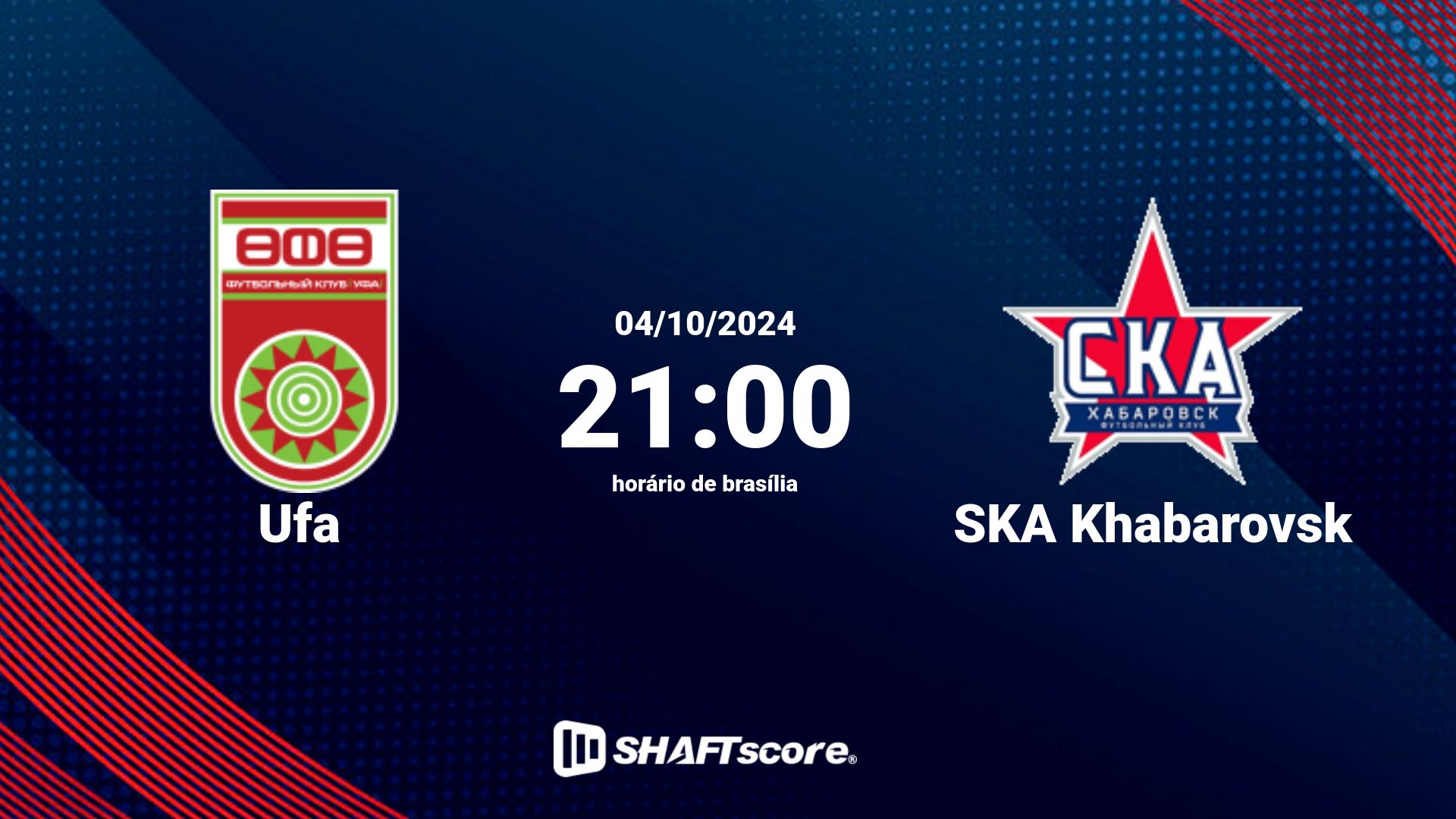 Estatísticas do jogo Ufa vs SKA Khabarovsk 04.10 21:00