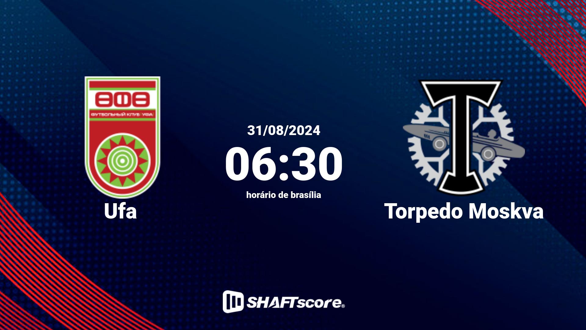 Estatísticas do jogo Ufa vs Torpedo Moskva 31.08 06:30