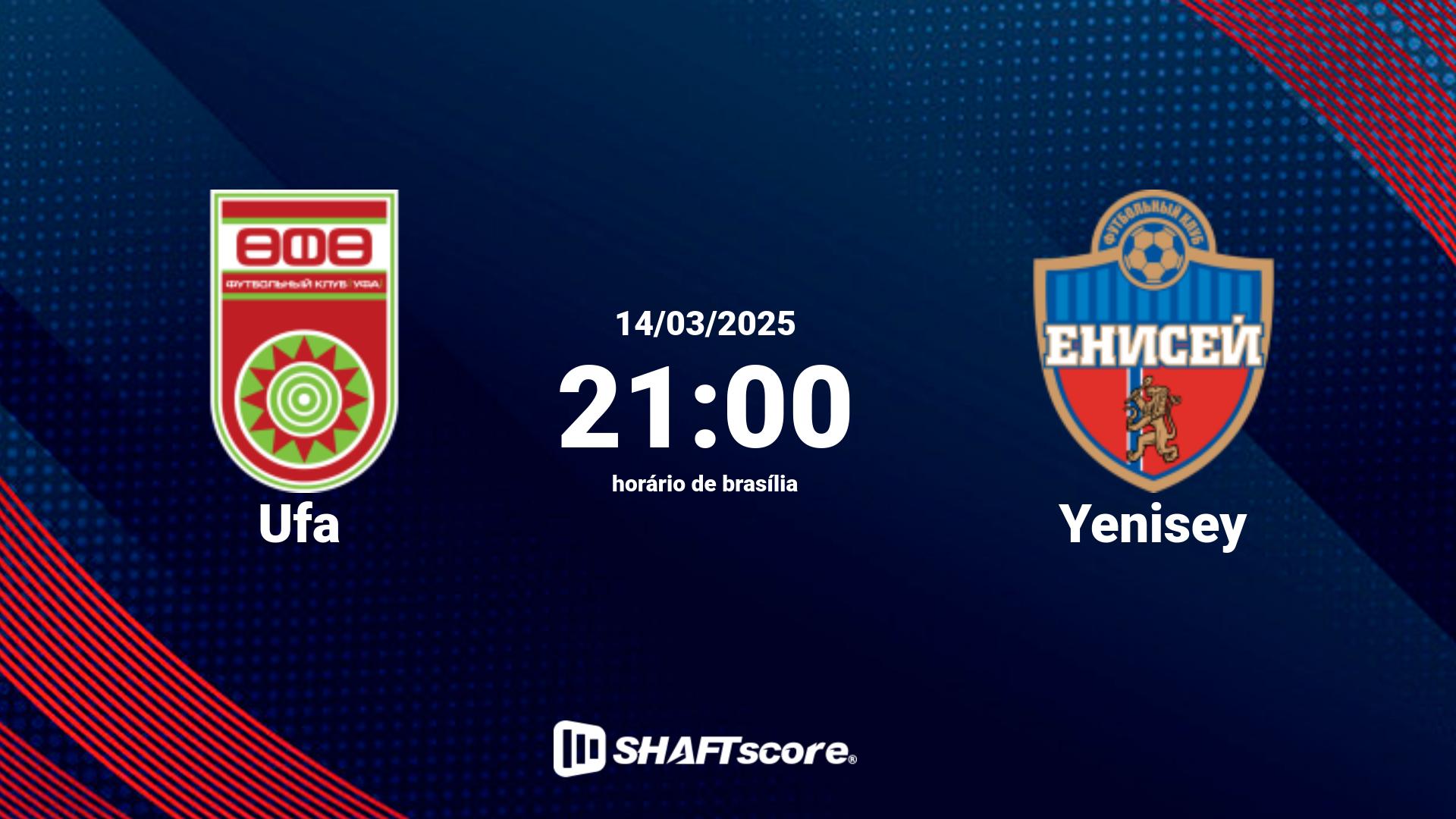 Estatísticas do jogo Ufa vs Yenisey 14.03 21:00