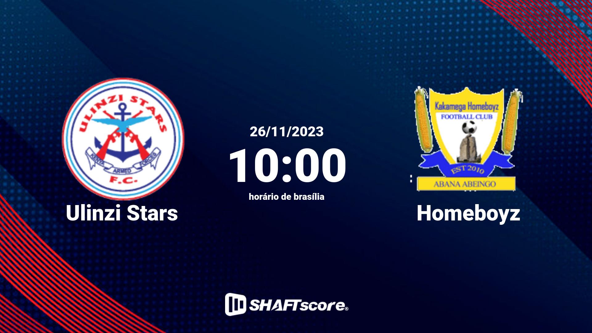 Estatísticas do jogo Ulinzi Stars vs Homeboyz 26.11 10:00