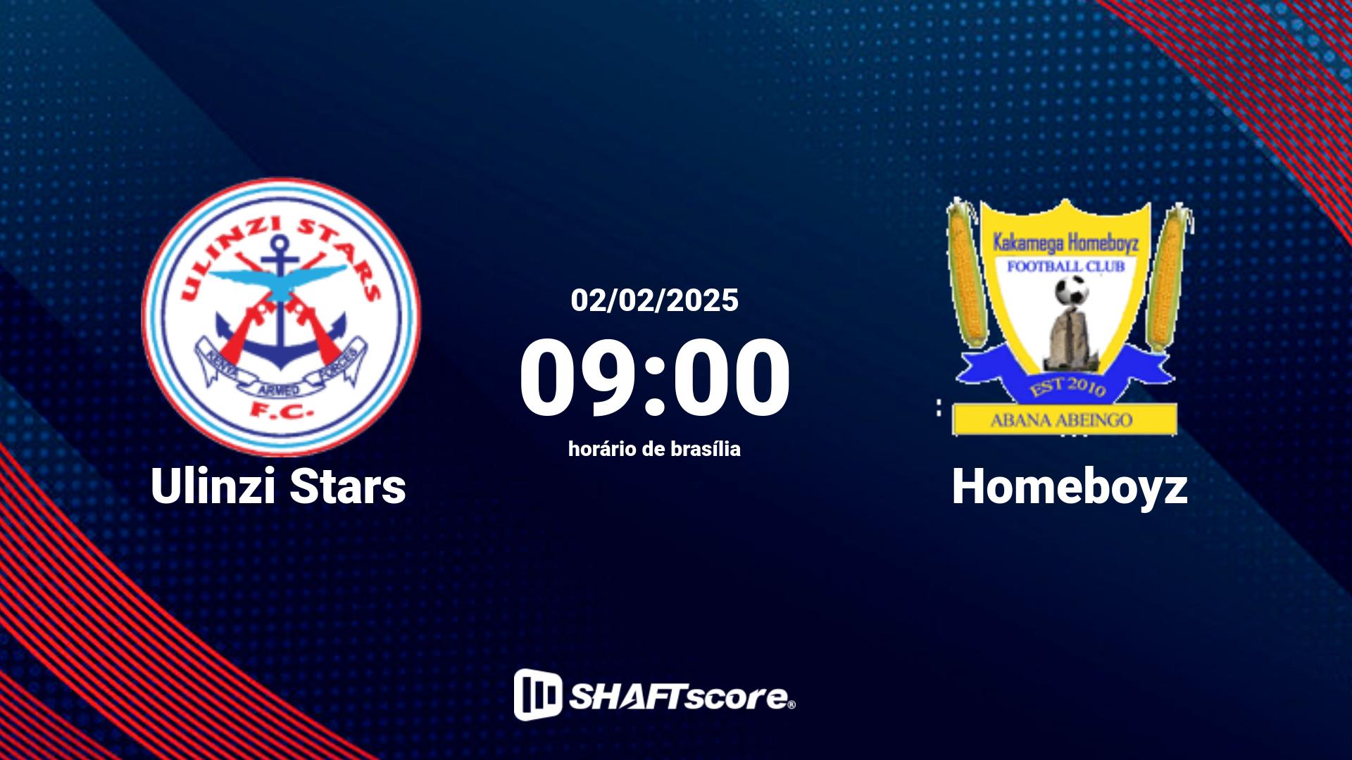 Estatísticas do jogo Ulinzi Stars vs Homeboyz 02.02 09:00