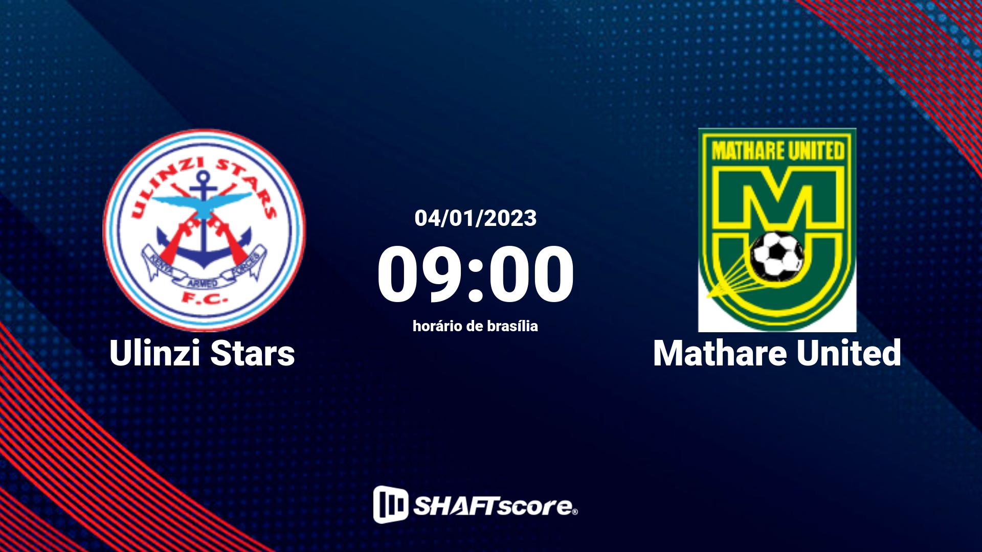 Estatísticas do jogo Ulinzi Stars vs Mathare United 04.01 09:00