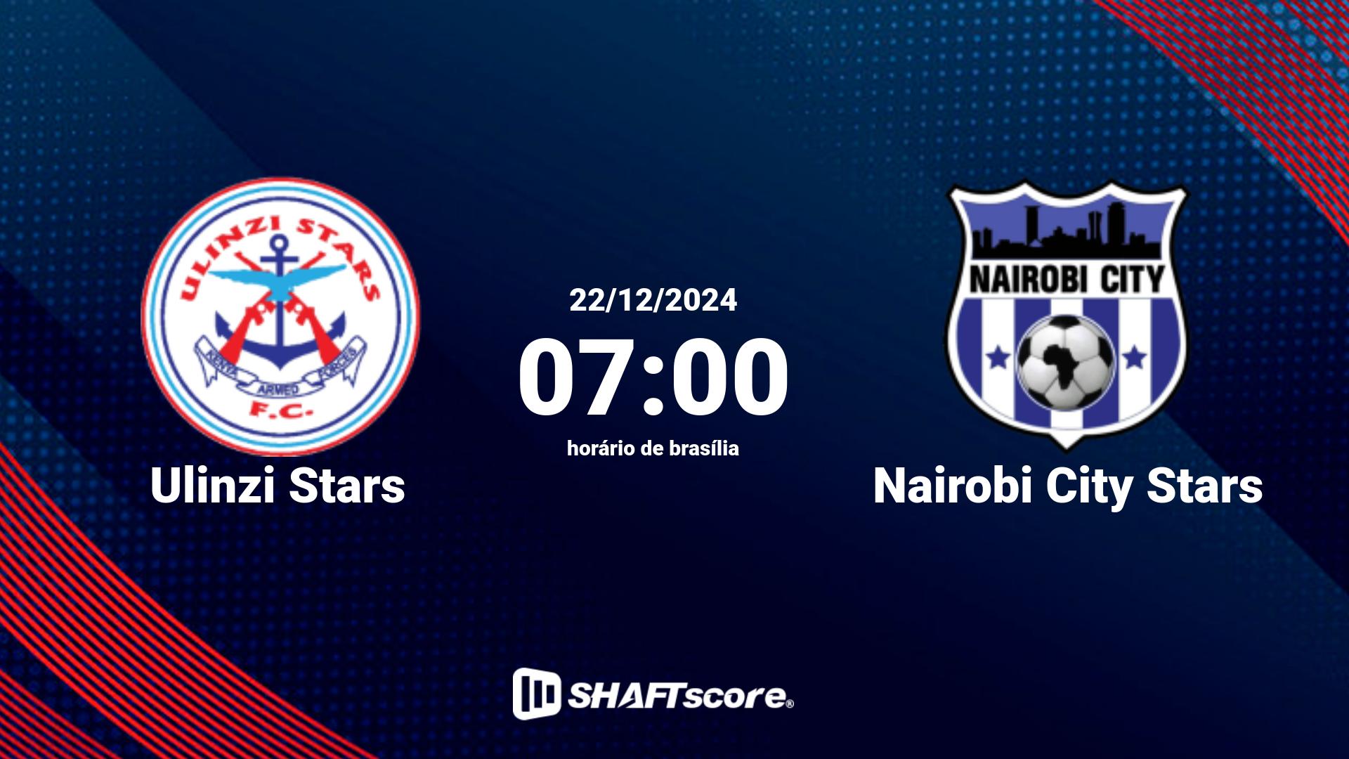 Estatísticas do jogo Ulinzi Stars vs Nairobi City Stars 22.12 07:00