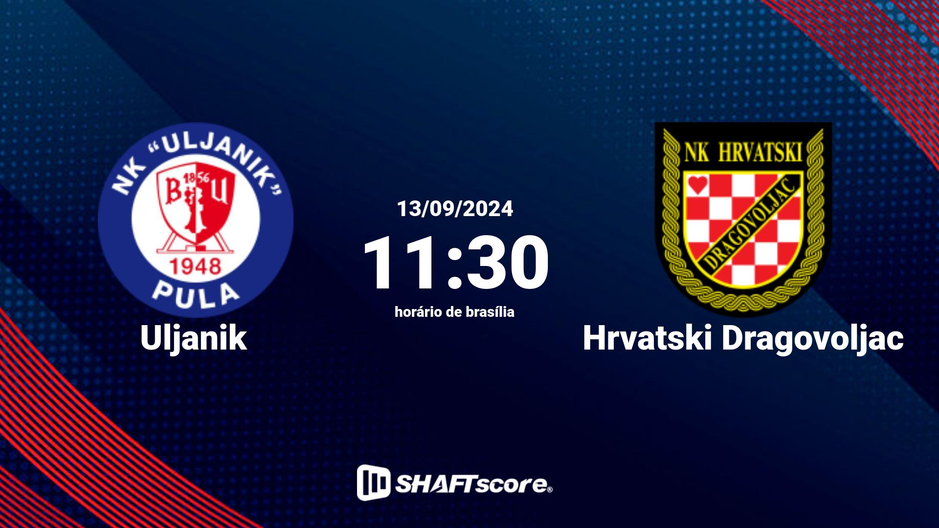 Estatísticas do jogo Uljanik vs Hrvatski Dragovoljac 13.09 11:30