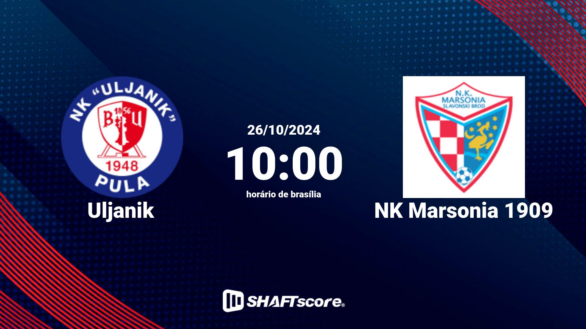 Estatísticas do jogo Uljanik vs NK Marsonia 1909 26.10 10:00