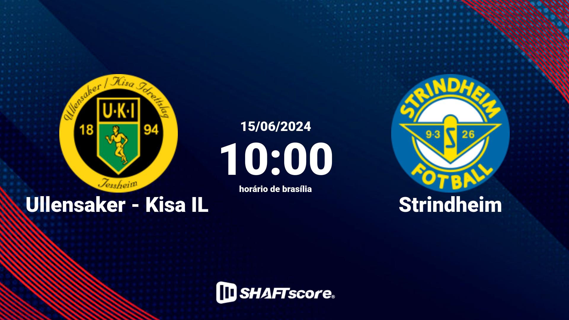 Estatísticas do jogo Ullensaker - Kisa IL vs Strindheim 15.06 10:00