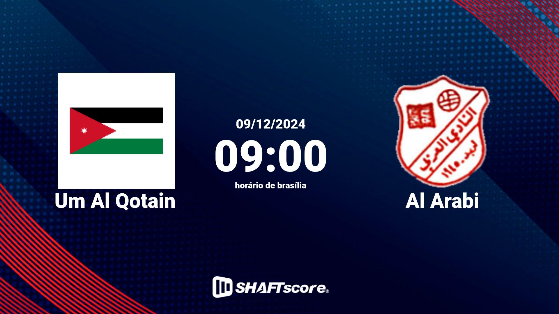 Estatísticas do jogo Um Al Qotain vs Al Arabi 09.12 09:00