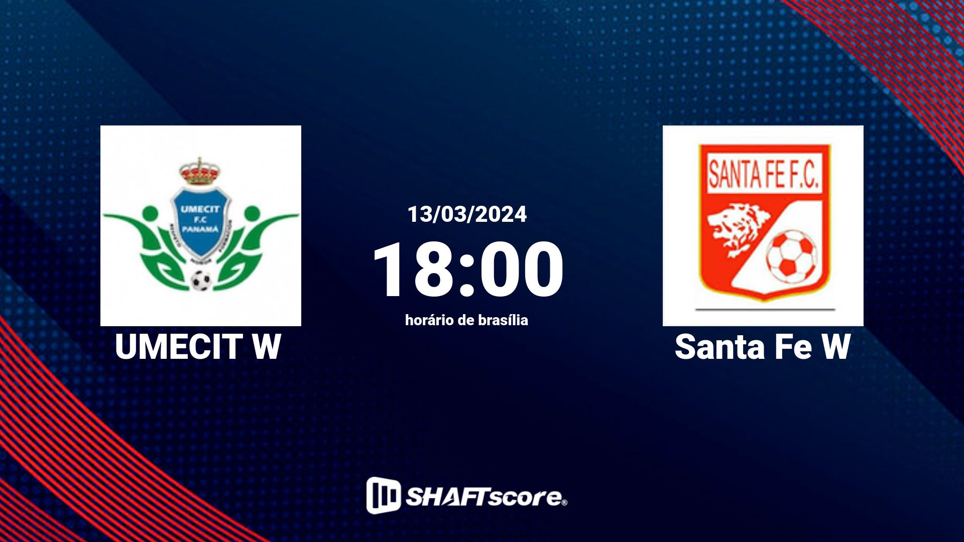 Estatísticas do jogo UMECIT W vs Santa Fe W 08.10 18:00