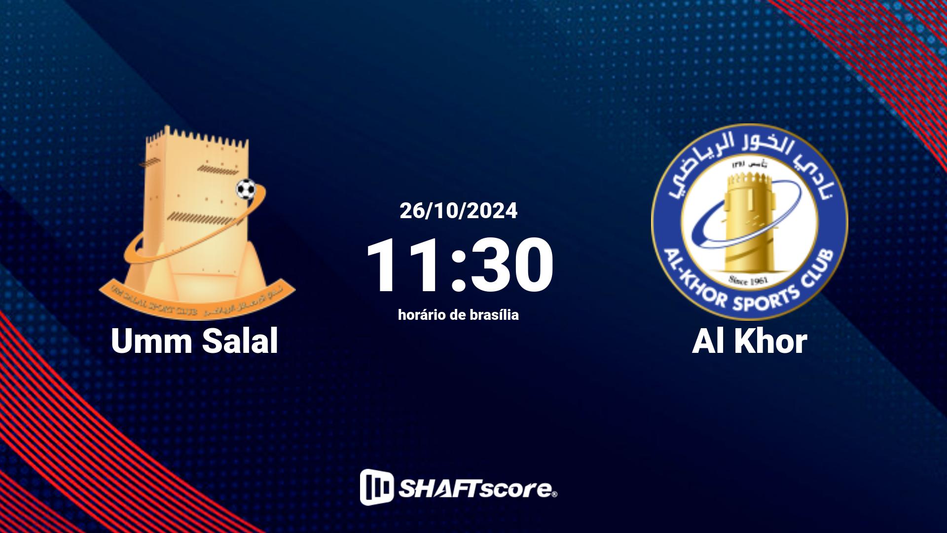 Estatísticas do jogo Umm Salal vs Al Khor 26.10 11:30