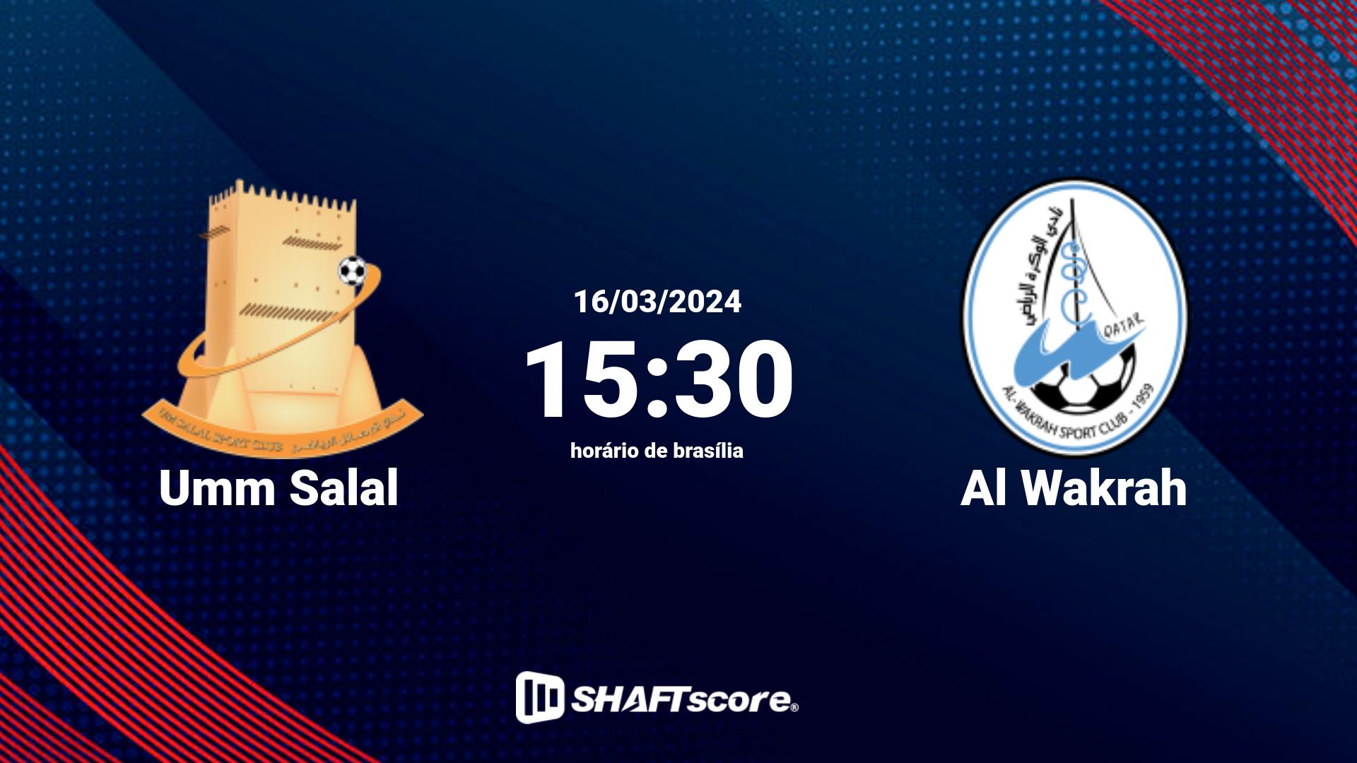 Estatísticas do jogo Umm Salal vs Al Wakrah 16.03 15:30