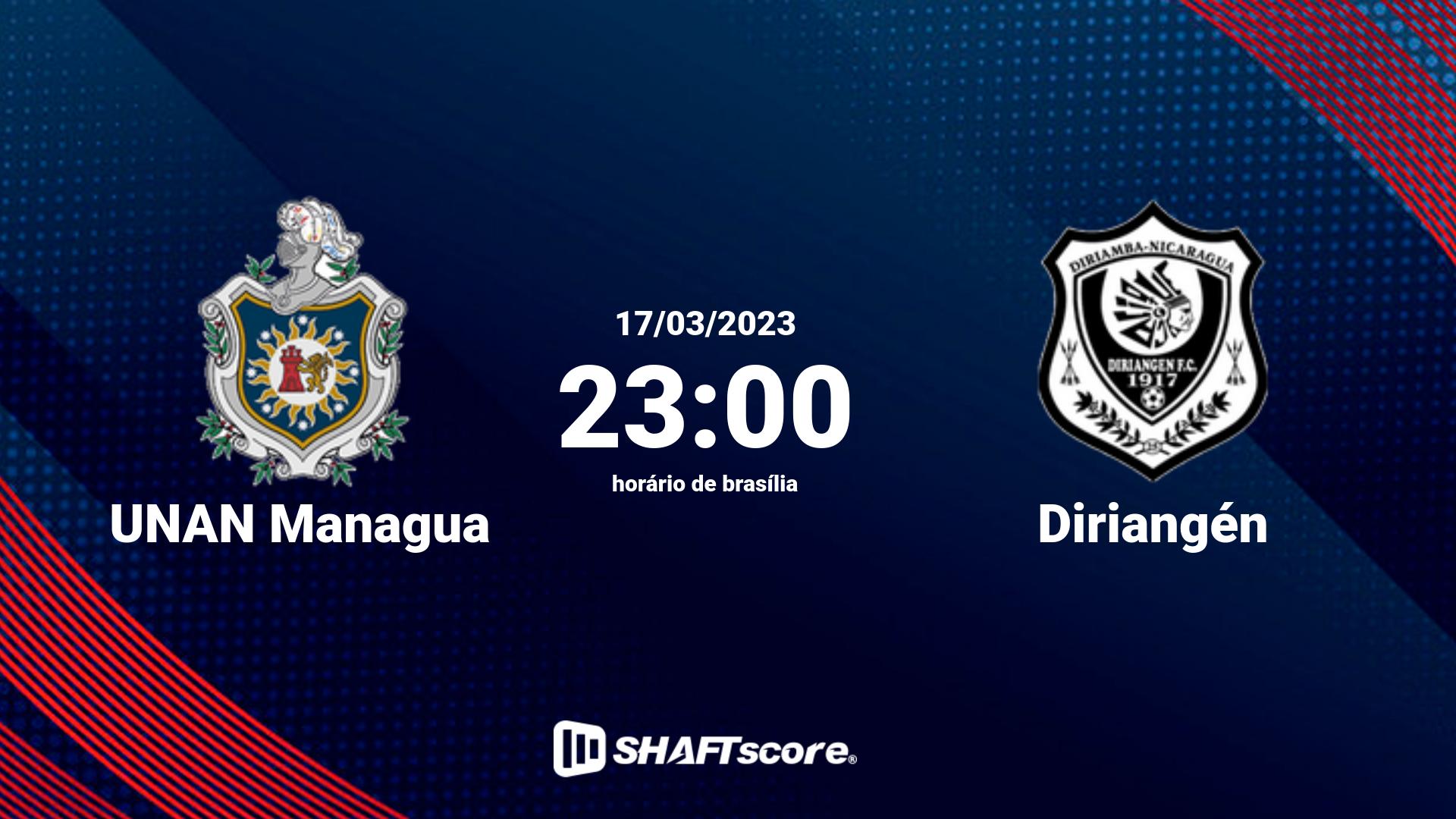 Estatísticas do jogo UNAN Managua vs Diriangén 17.03 23:00