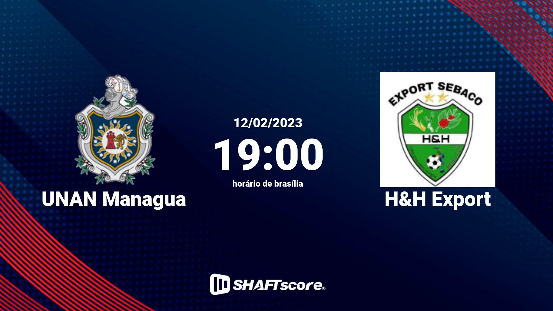 Estatísticas do jogo UNAN Managua vs H&H Export 12.02 19:00