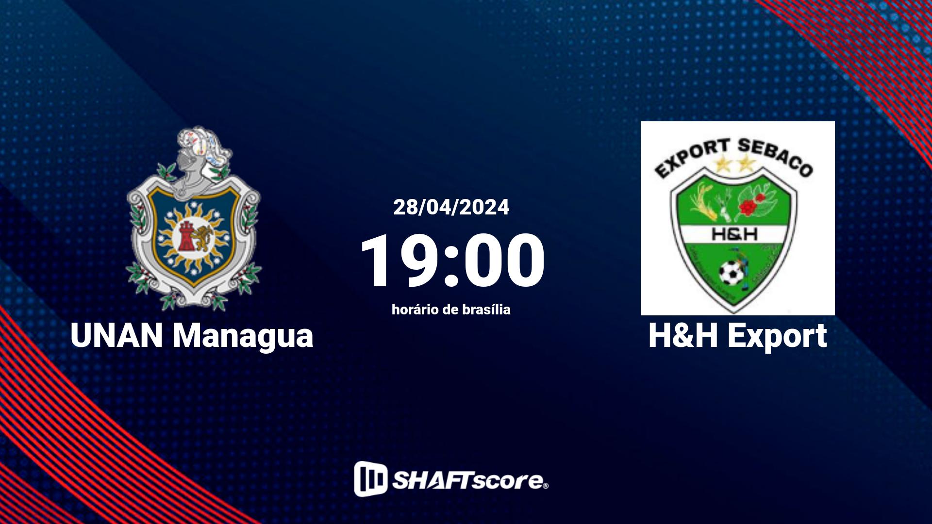 Estatísticas do jogo UNAN Managua vs H&H Export 28.04 19:00