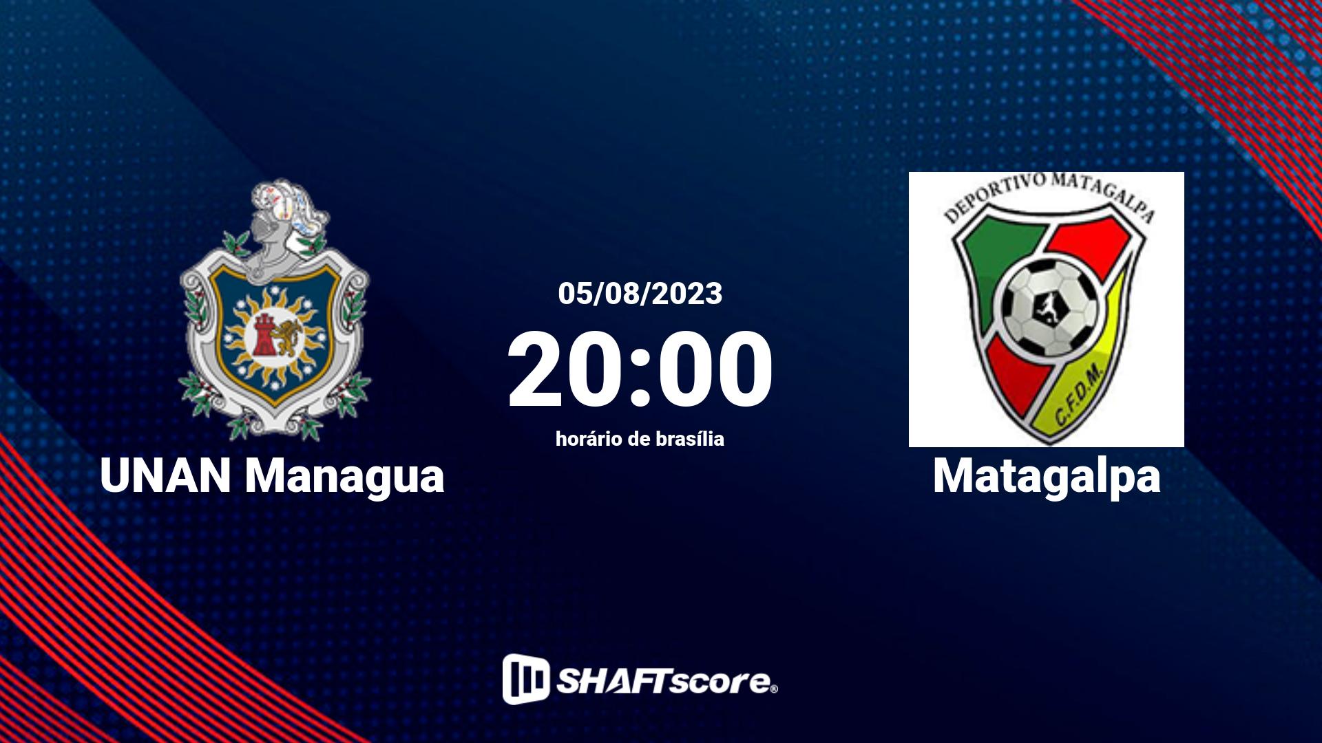 Estatísticas do jogo UNAN Managua vs Matagalpa 05.08 20:00