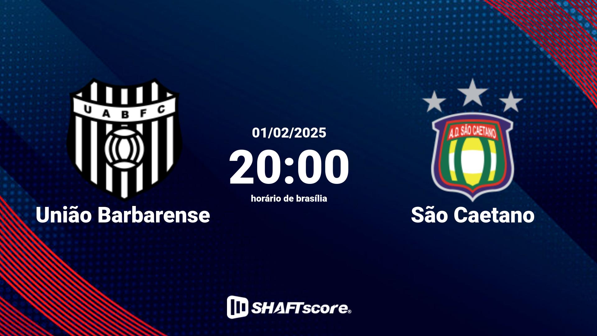 Estatísticas do jogo União Barbarense vs São Caetano 01.02 20:00