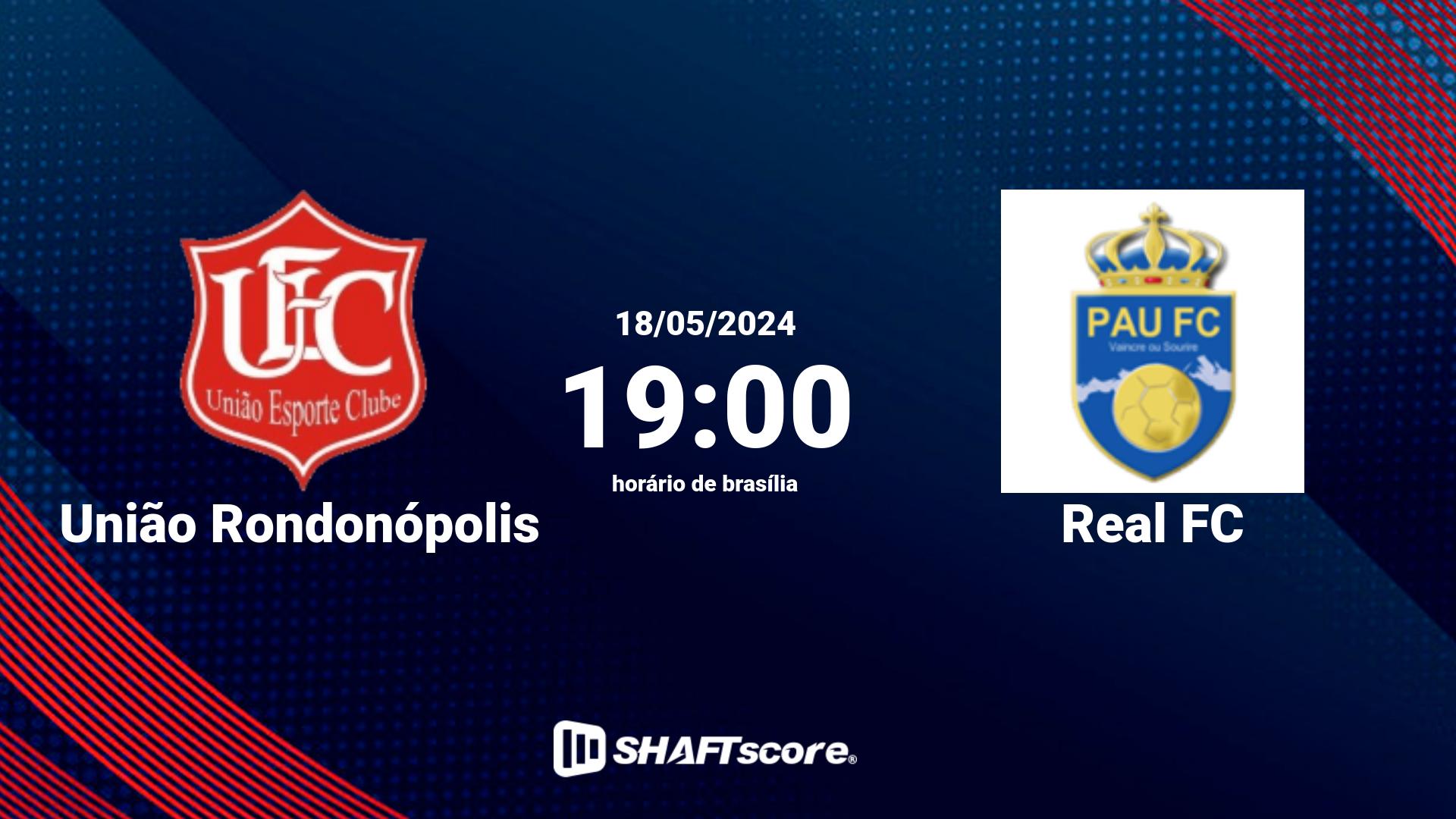 Estatísticas do jogo União Rondonópolis vs Real FC 18.05 19:00