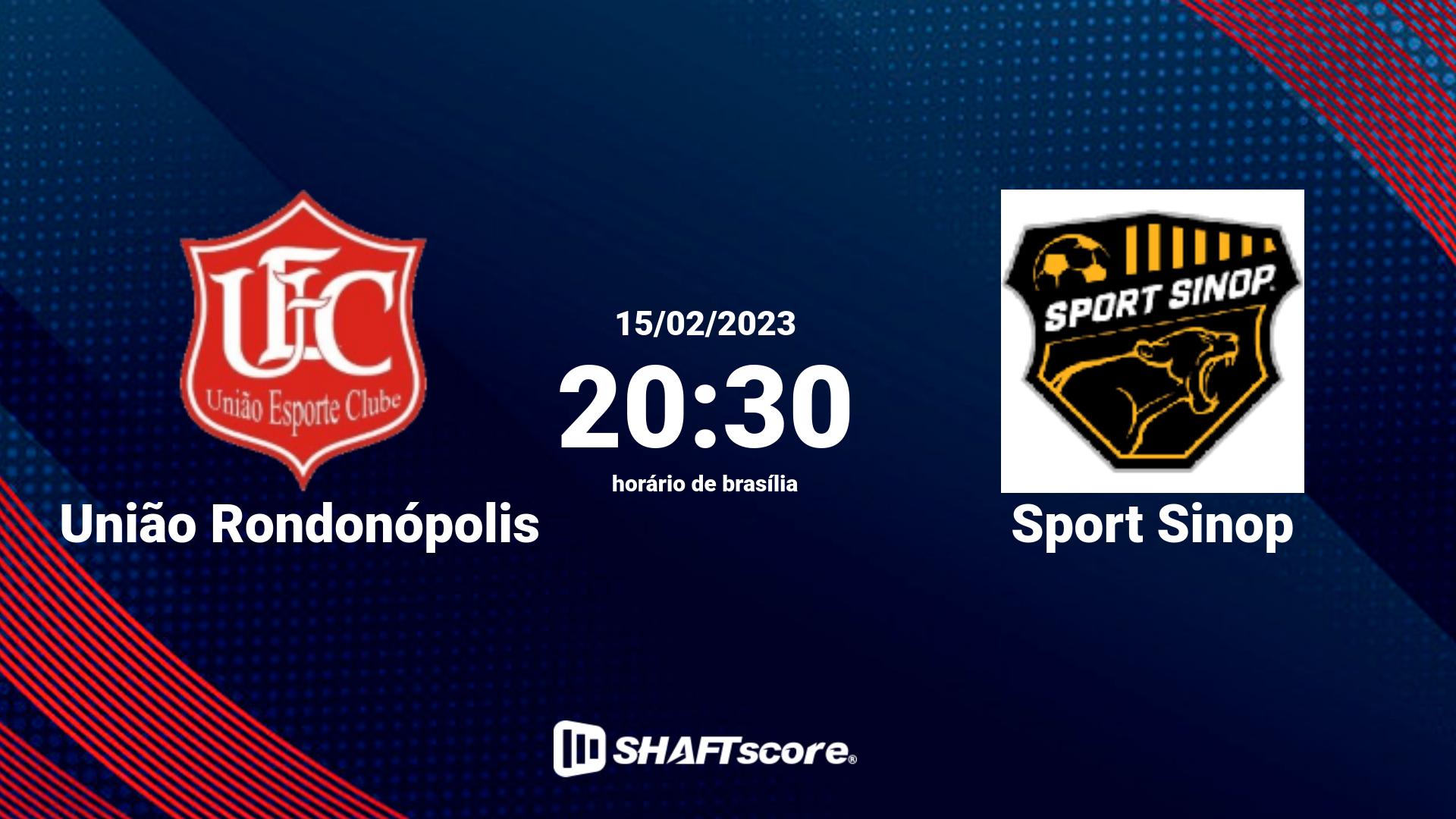 Estatísticas do jogo União Rondonópolis vs Sport Sinop 15.02 20:30