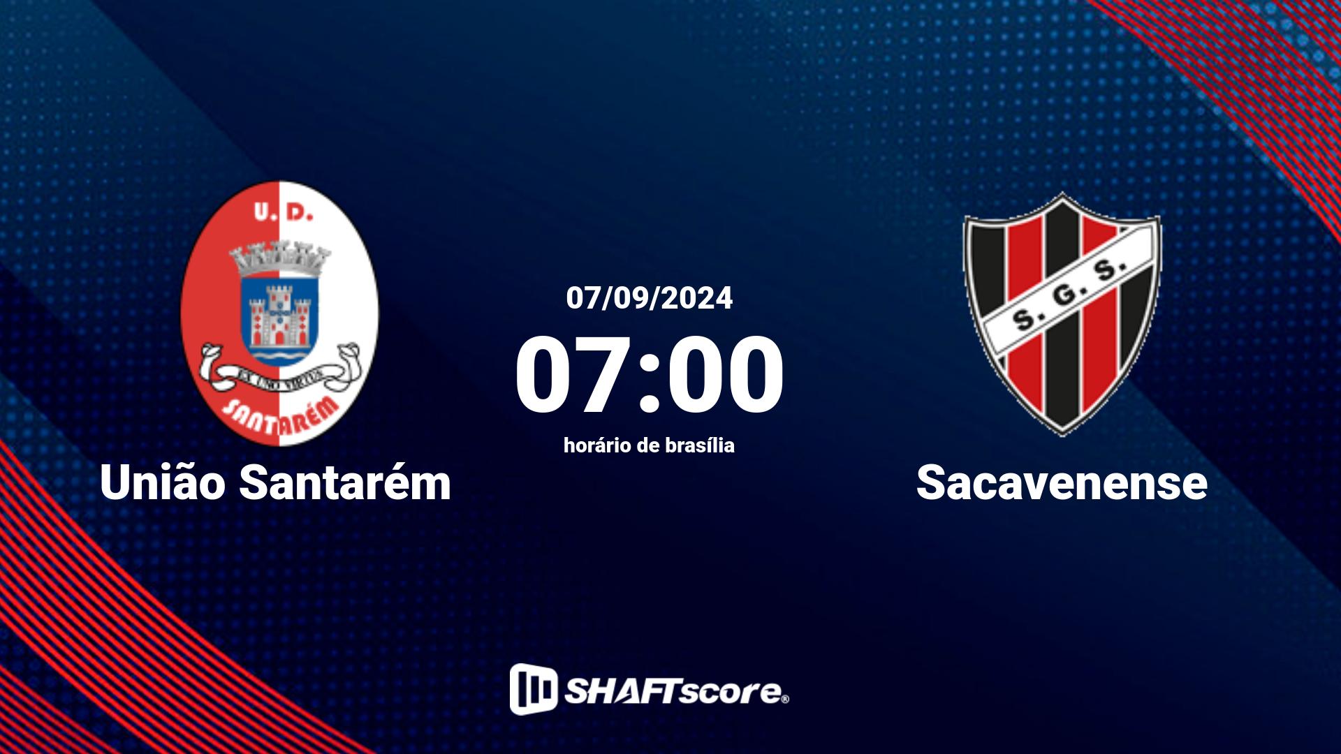 Estatísticas do jogo União Santarém vs Sacavenense 07.09 07:00