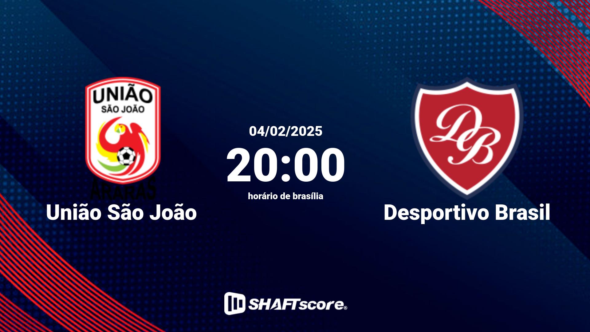 Estatísticas do jogo União São João vs Desportivo Brasil 04.02 20:00