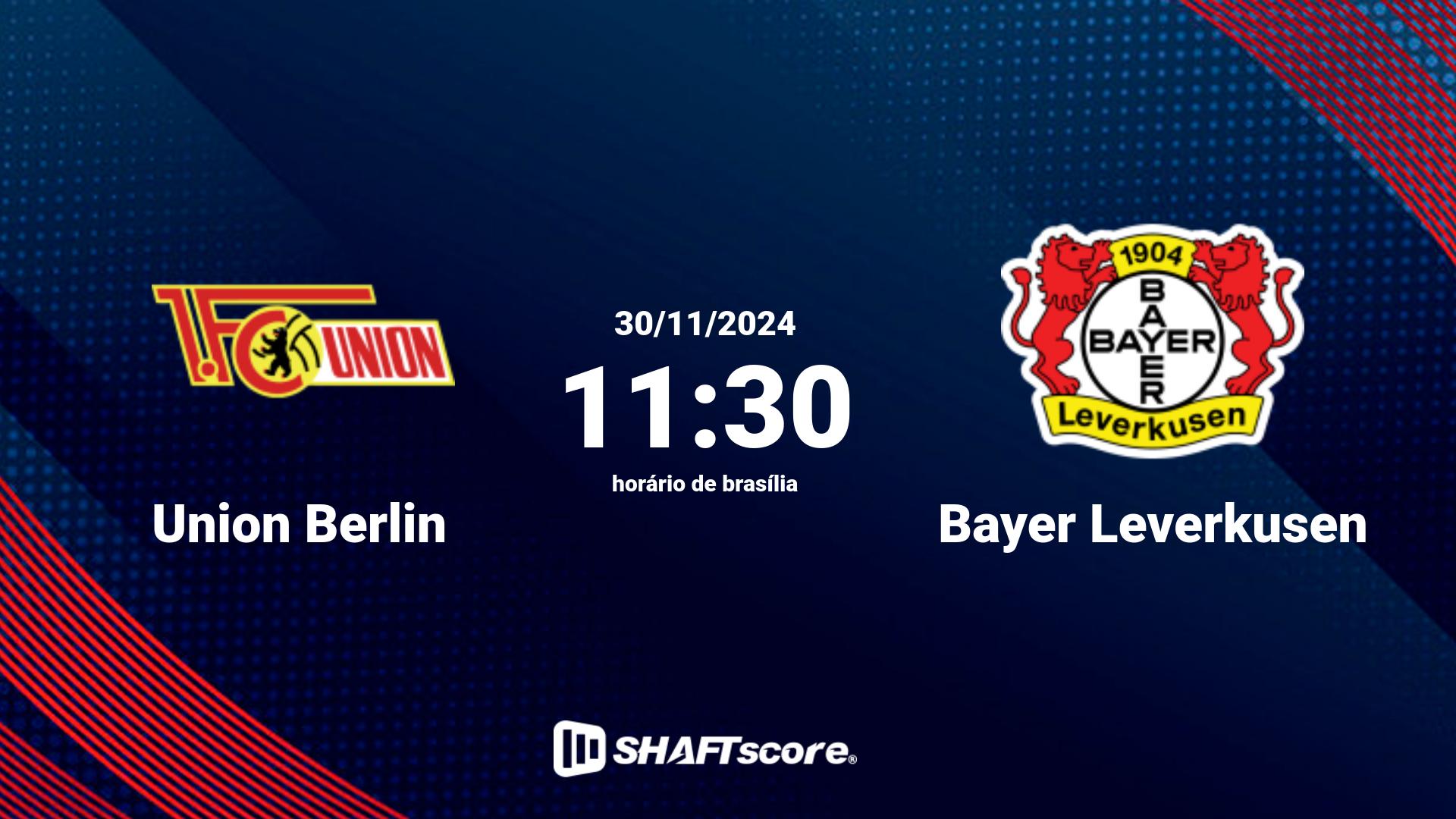 Estatísticas do jogo Union Berlin vs Bayer Leverkusen 30.11 11:30