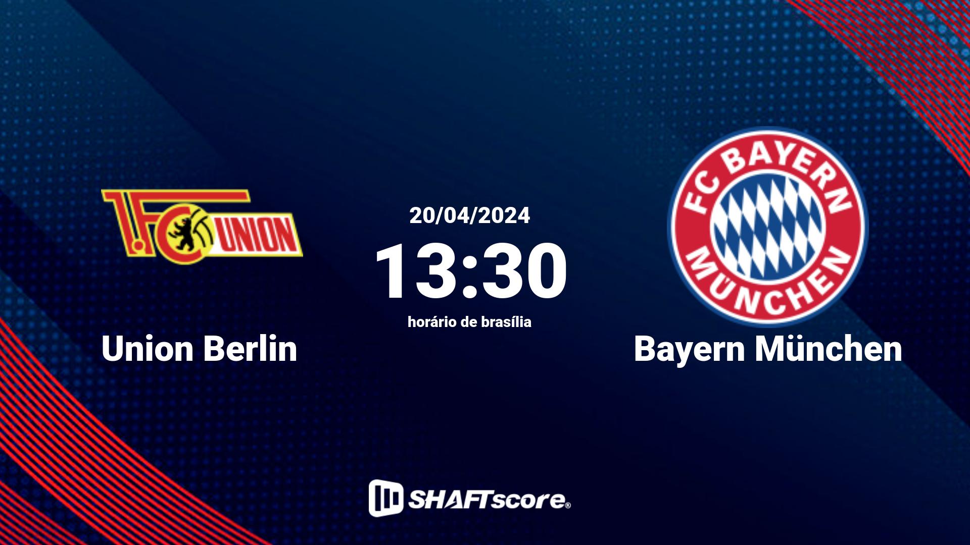 Estatísticas do jogo Union Berlin vs Bayern München 20.04 13:30