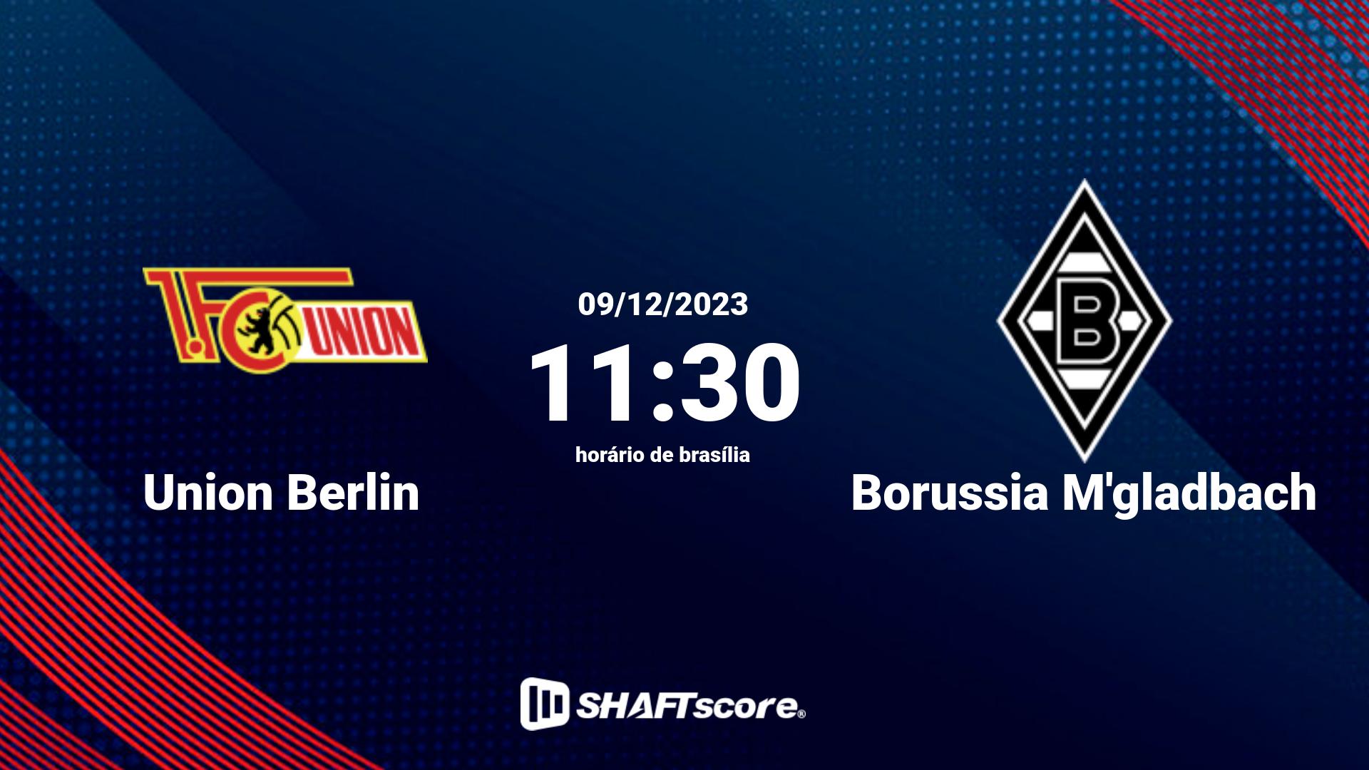 Estatísticas do jogo Union Berlin vs Borussia M'gladbach 09.12 11:30