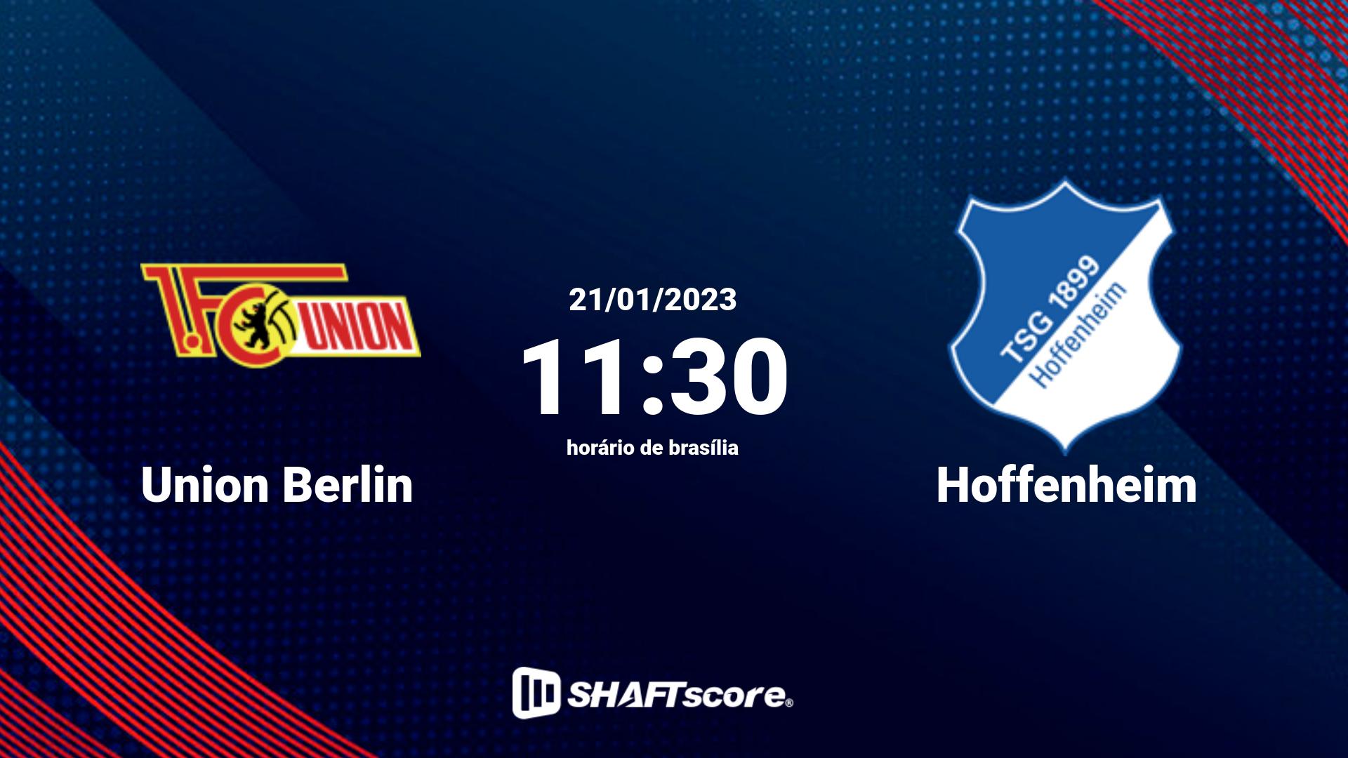 Estatísticas do jogo Union Berlin vs Hoffenheim 21.01 11:30