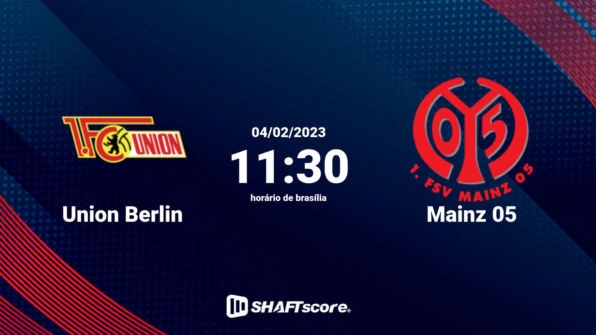 Estatísticas do jogo Union Berlin vs Mainz 05 04.02 11:30