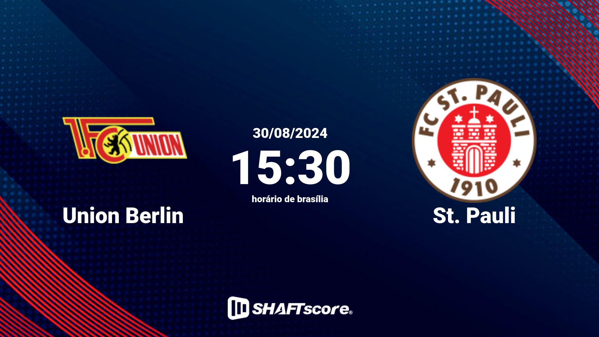 Estatísticas do jogo Union Berlin vs St. Pauli 30.08 15:30