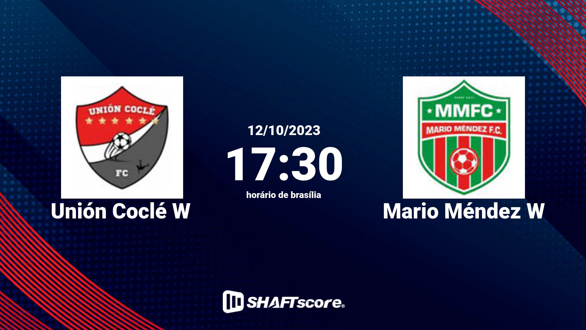 Estatísticas do jogo Unión Coclé W vs Mario Méndez W 12.10 17:30