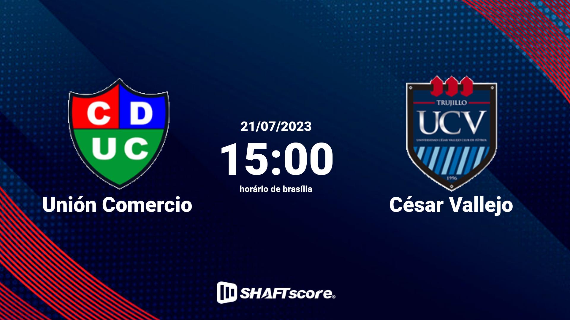 Estatísticas do jogo Unión Comercio vs César Vallejo 21.07 15:00