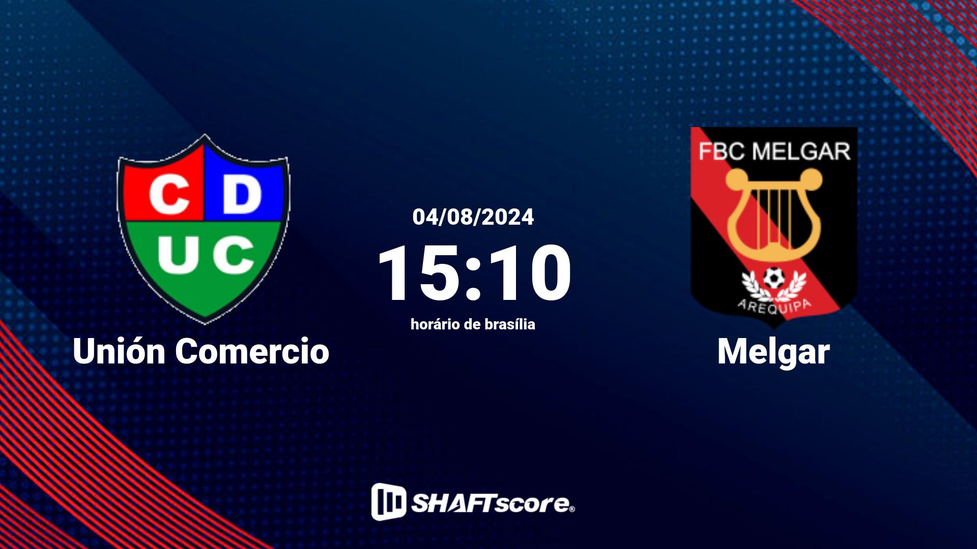 Estatísticas do jogo Unión Comercio vs Melgar 04.08 15:10