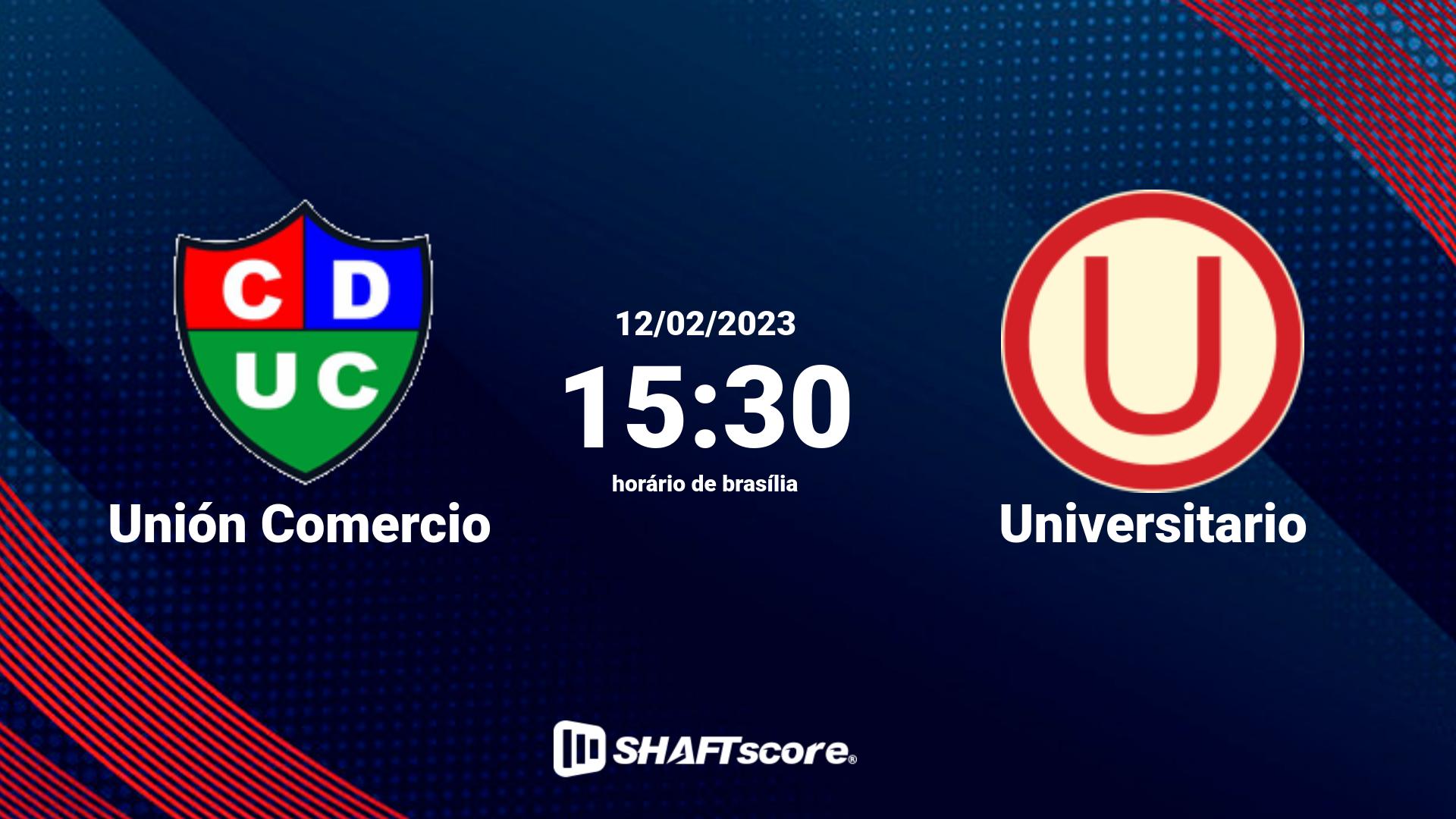 Estatísticas do jogo Unión Comercio vs Universitario 12.02 15:30