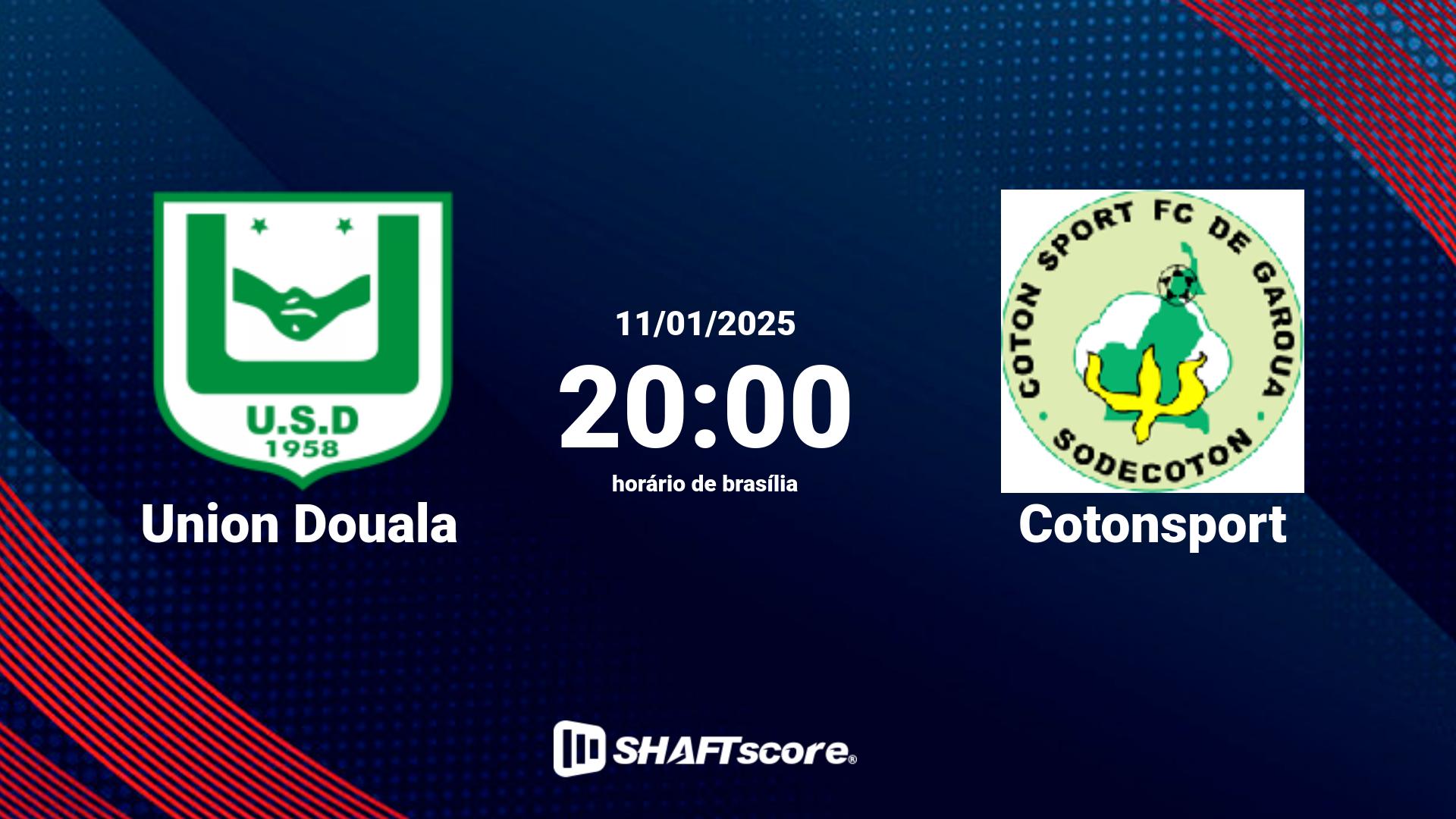 Estatísticas do jogo Union Douala vs Cotonsport 11.01 20:00