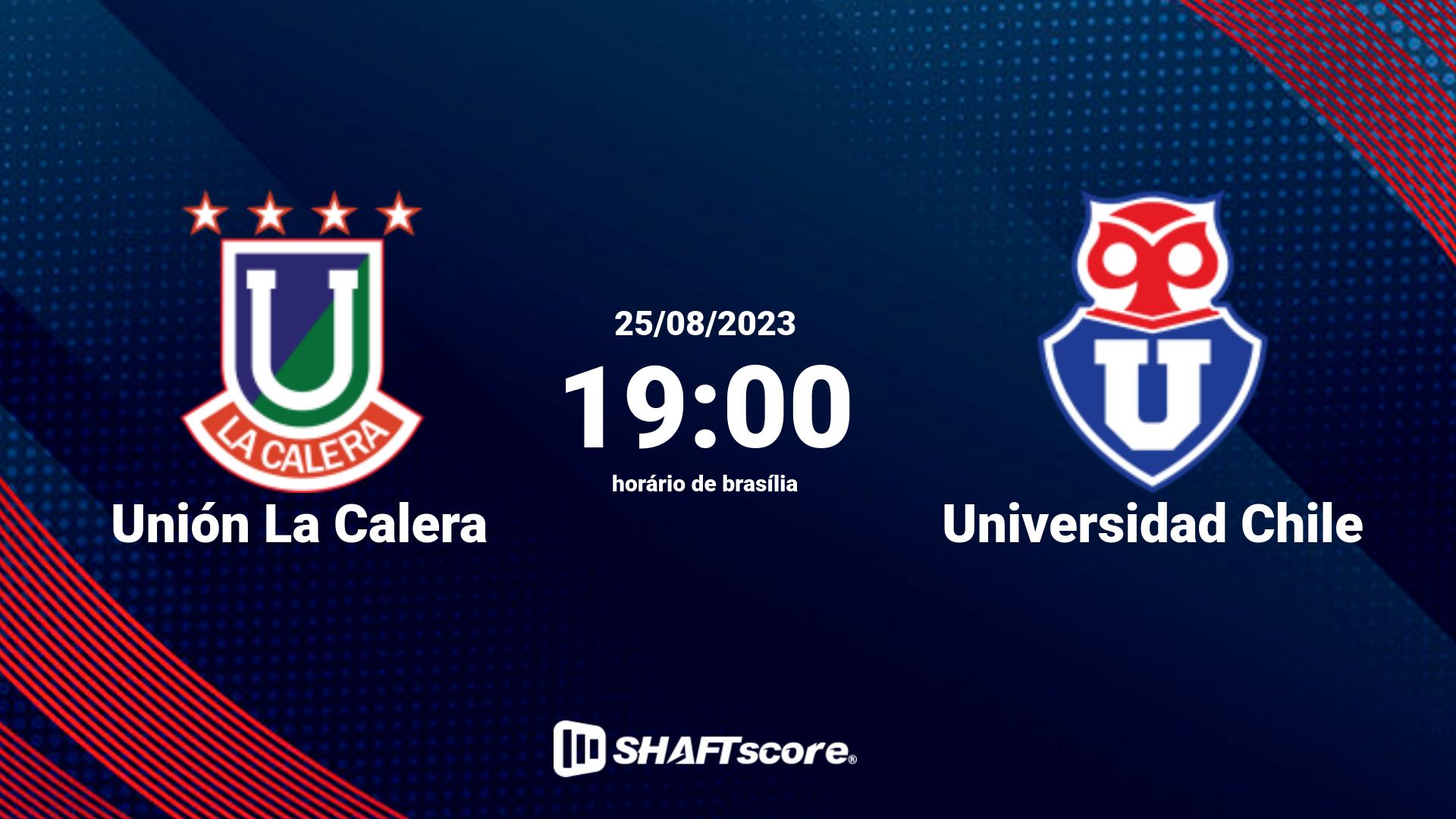 Estatísticas do jogo Unión La Calera vs Universidad Chile 25.08 19:00