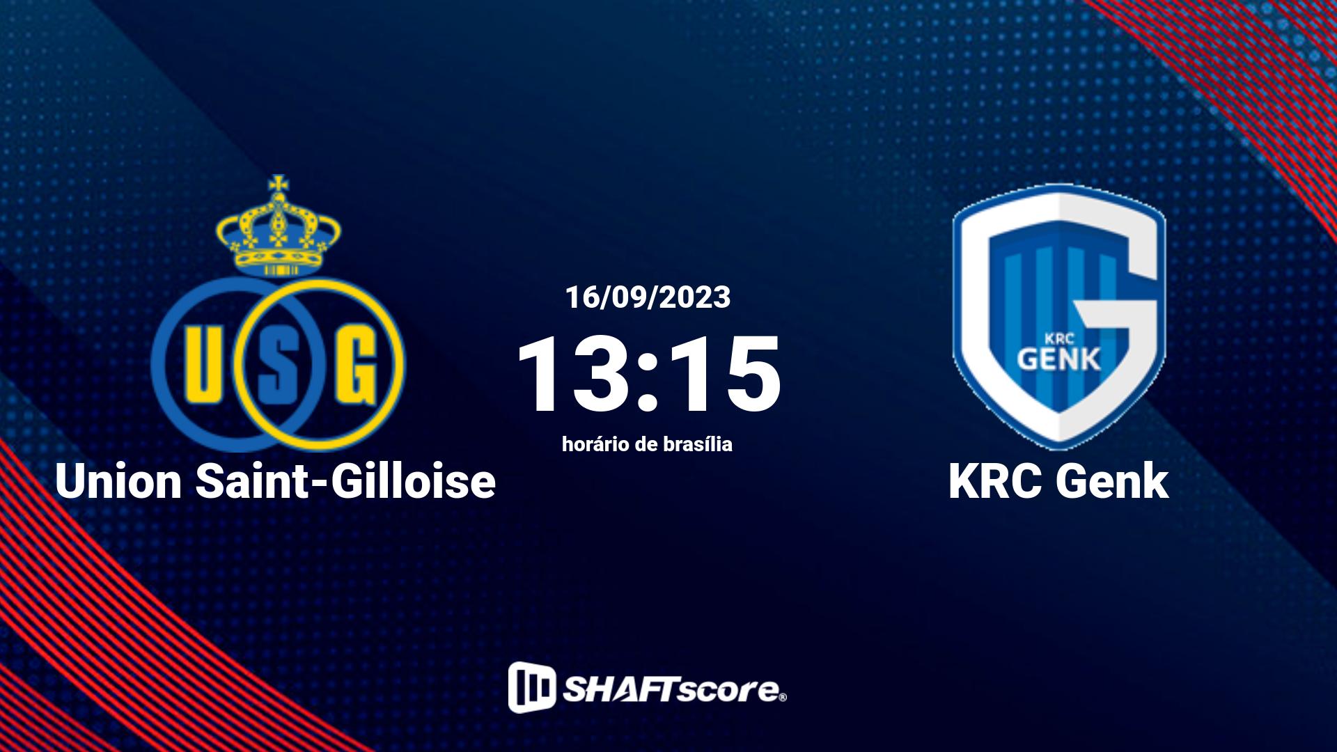 Estatísticas do jogo Union Saint-Gilloise vs KRC Genk 16.09 13:15