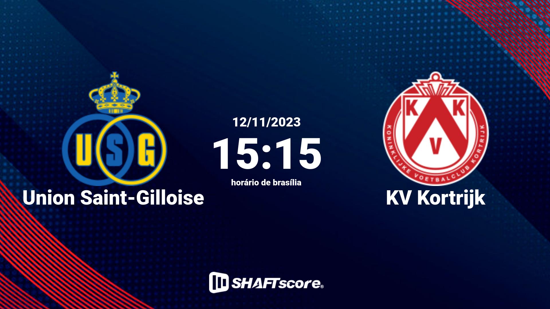 Estatísticas do jogo Union Saint-Gilloise vs KV Kortrijk 12.11 15:15