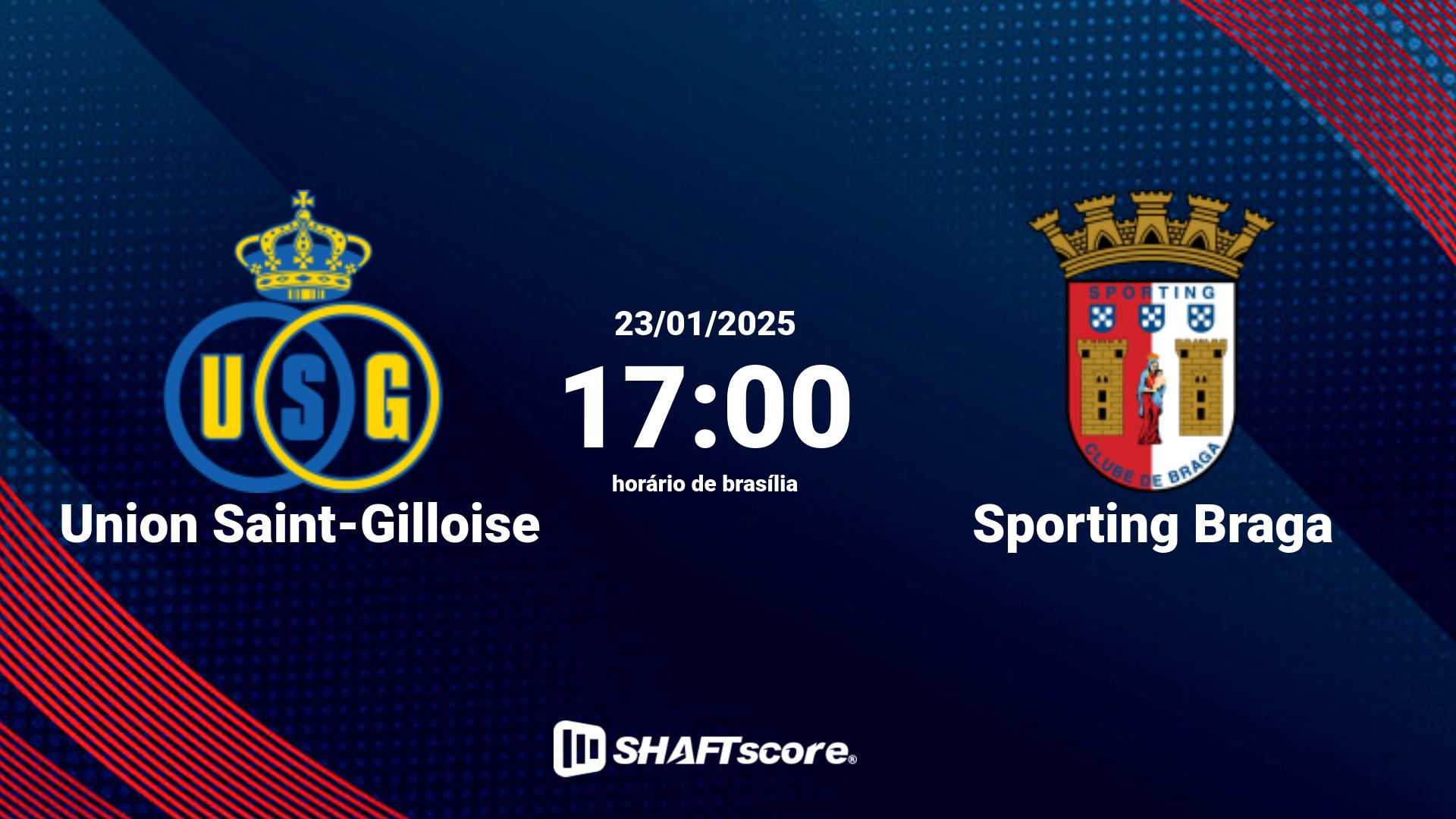 Estatísticas do jogo Union Saint-Gilloise vs Sporting Braga 23.01 17:00