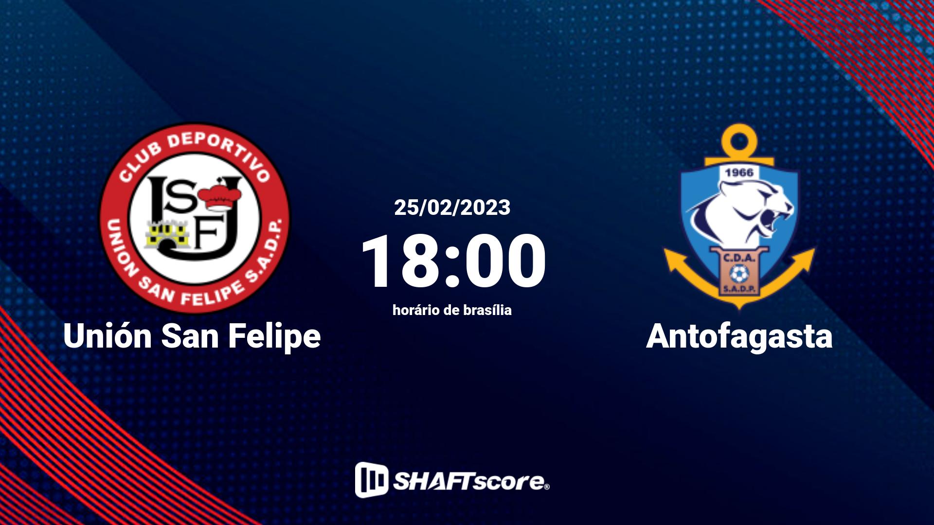 Estatísticas do jogo Unión San Felipe vs Antofagasta 25.02 18:00