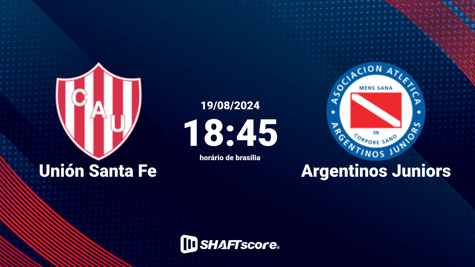 Estatísticas do jogo Unión Santa Fe vs Argentinos Juniors 19.08 18:45