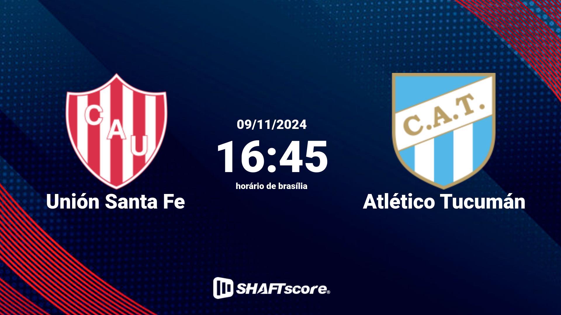 Estatísticas do jogo Unión Santa Fe vs Atlético Tucumán 09.11 16:45