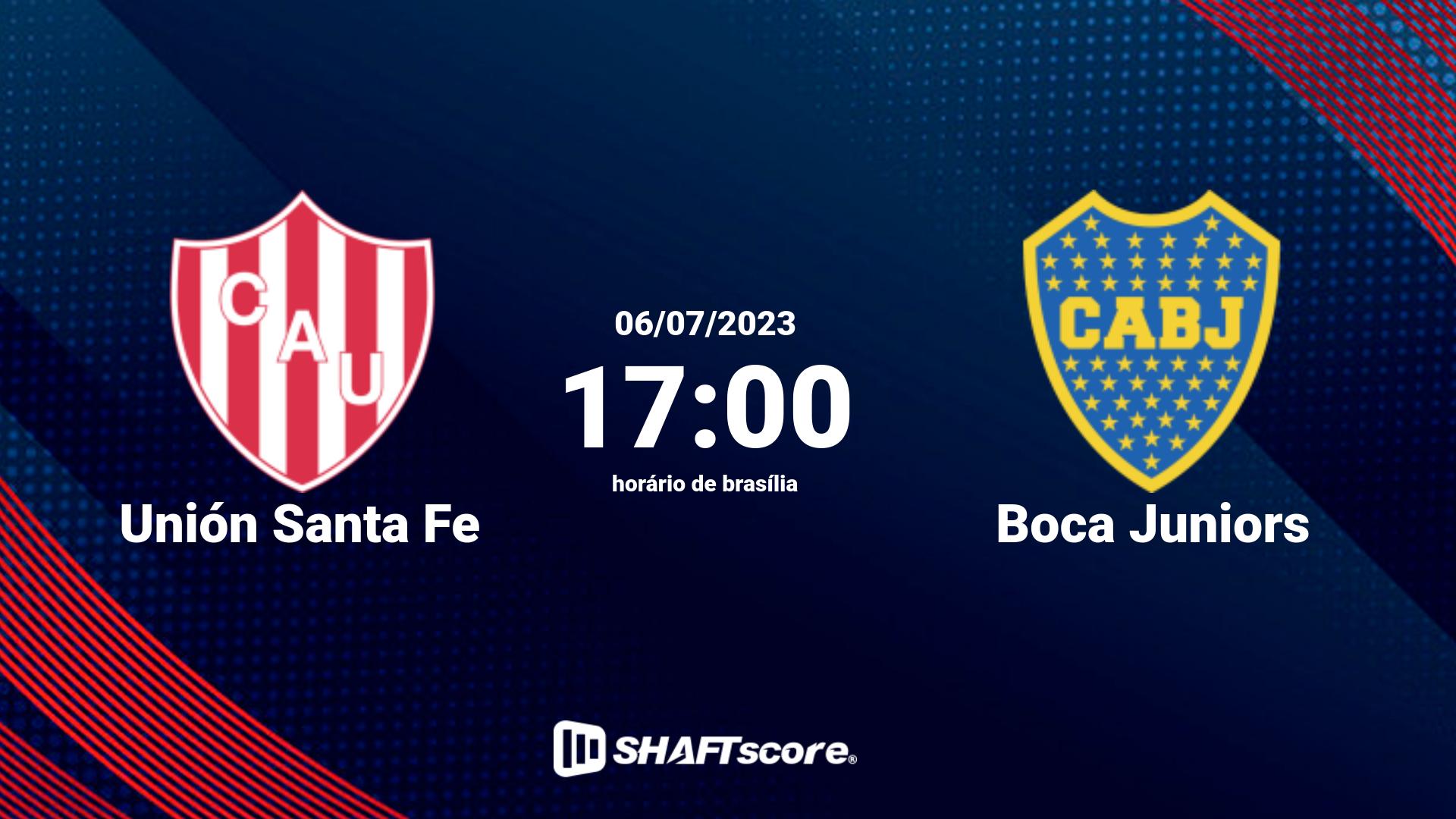 Estatísticas do jogo Unión Santa Fe vs Boca Juniors 06.07 17:00