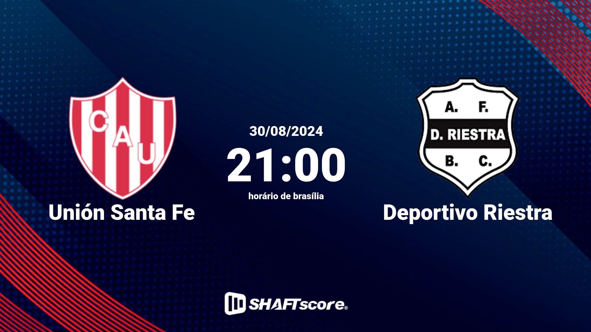 Estatísticas do jogo Unión Santa Fe vs Deportivo Riestra 30.08 21:00