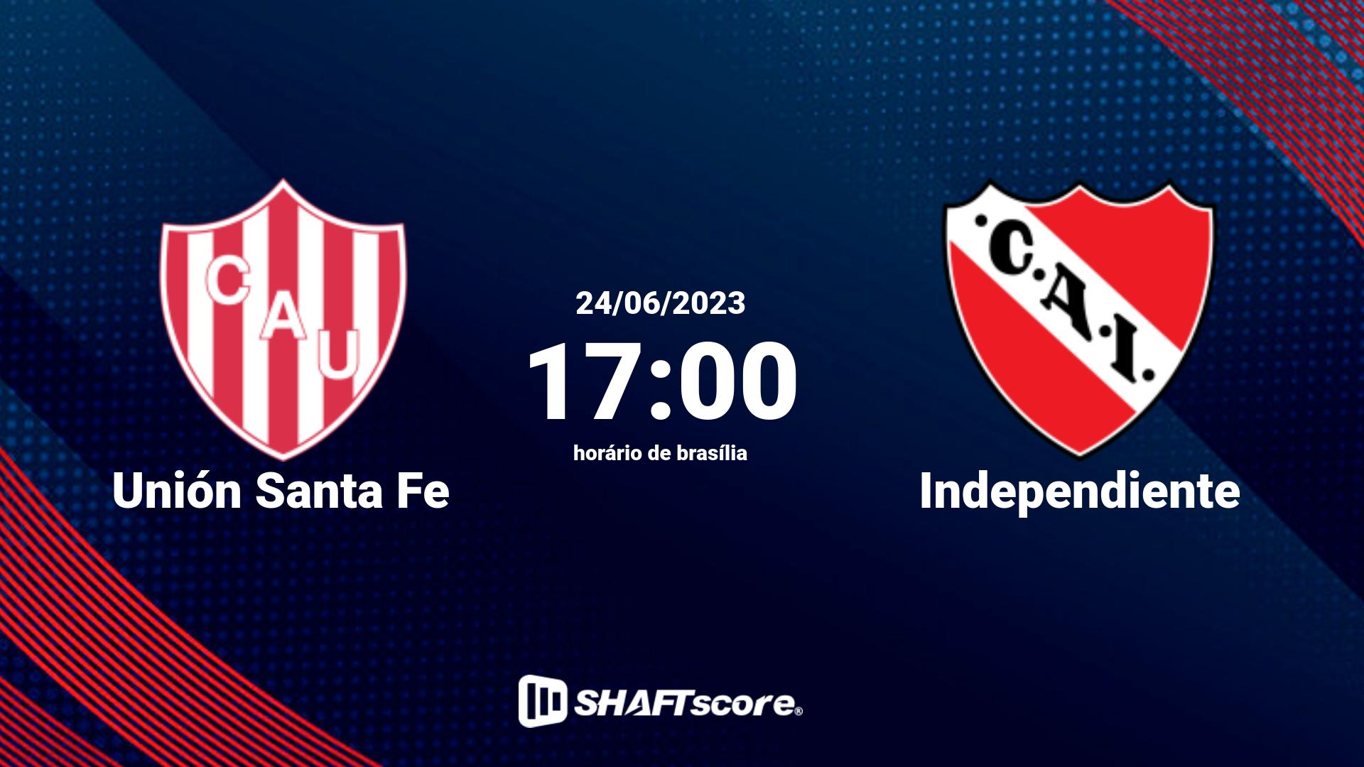 Estatísticas do jogo Unión Santa Fe vs Independiente 24.06 17:00