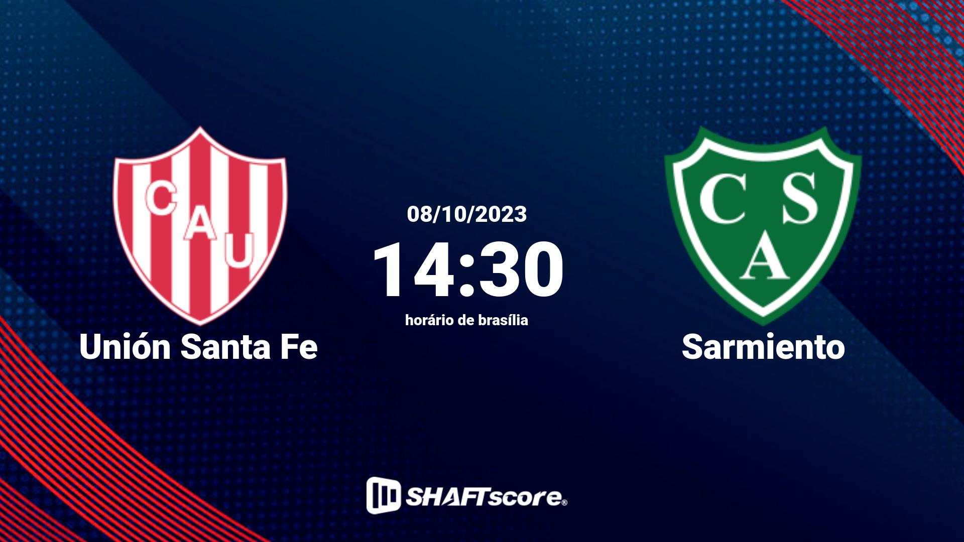 Estatísticas do jogo Unión Santa Fe vs Sarmiento 08.10 14:30