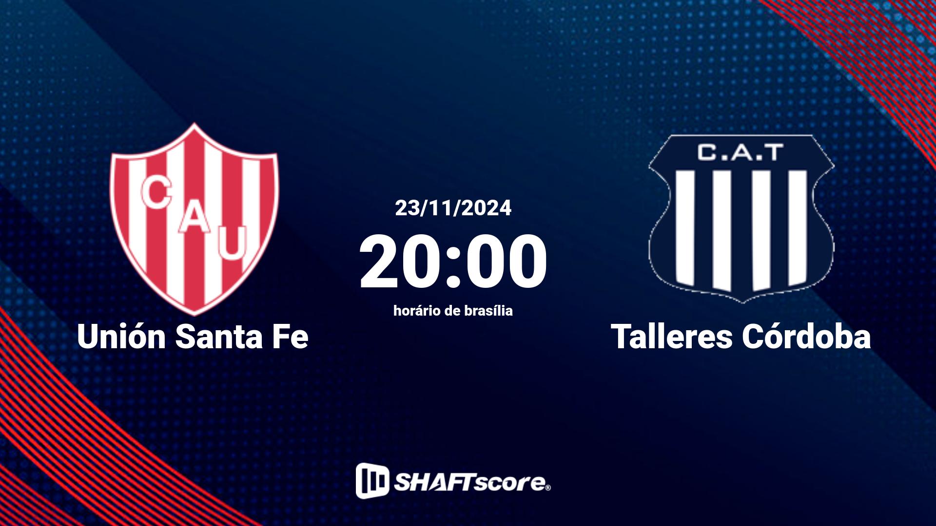 Estatísticas do jogo Unión Santa Fe vs Talleres Córdoba 23.11 20:00