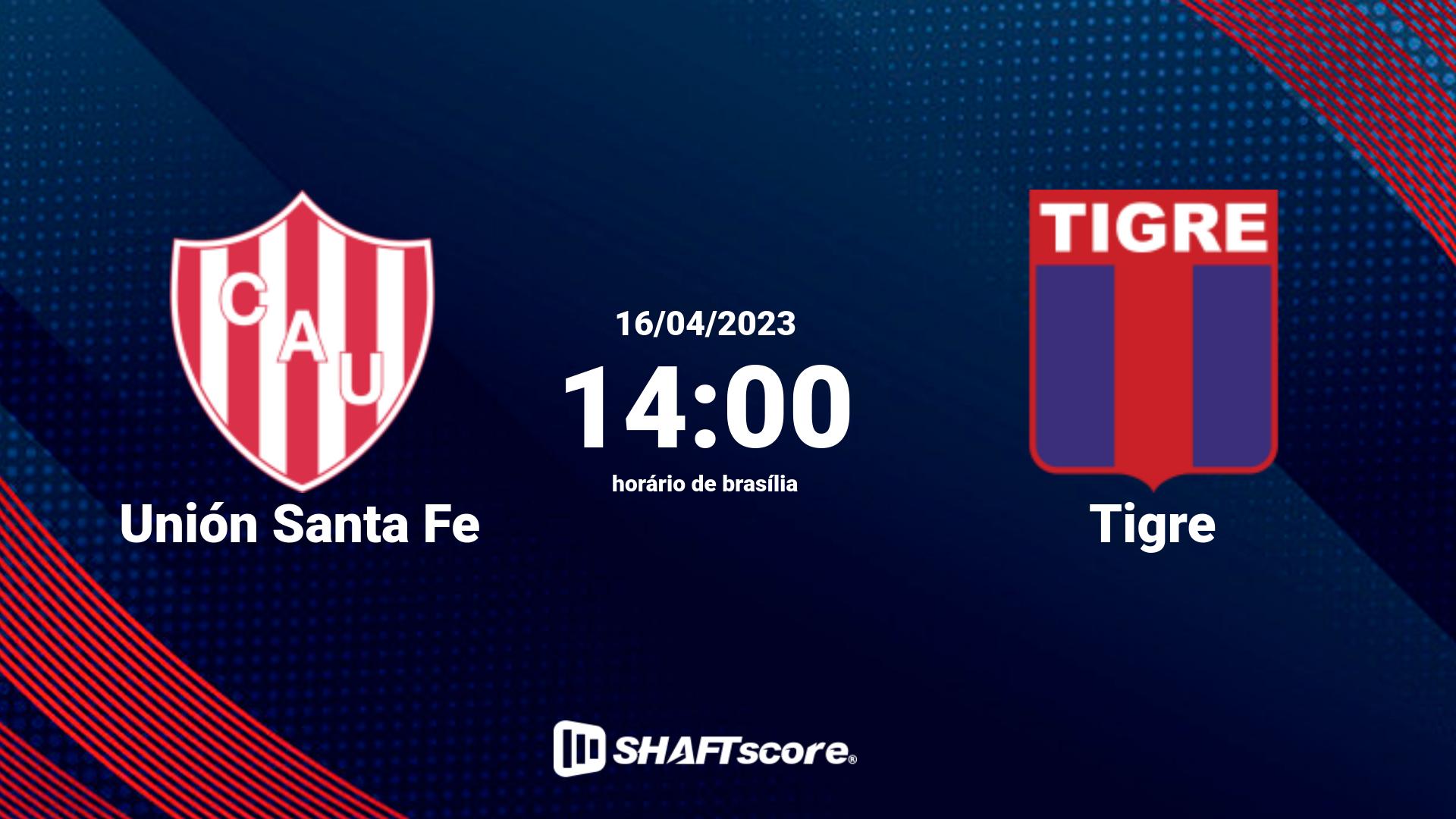 Estatísticas do jogo Unión Santa Fe vs Tigre 16.04 14:00