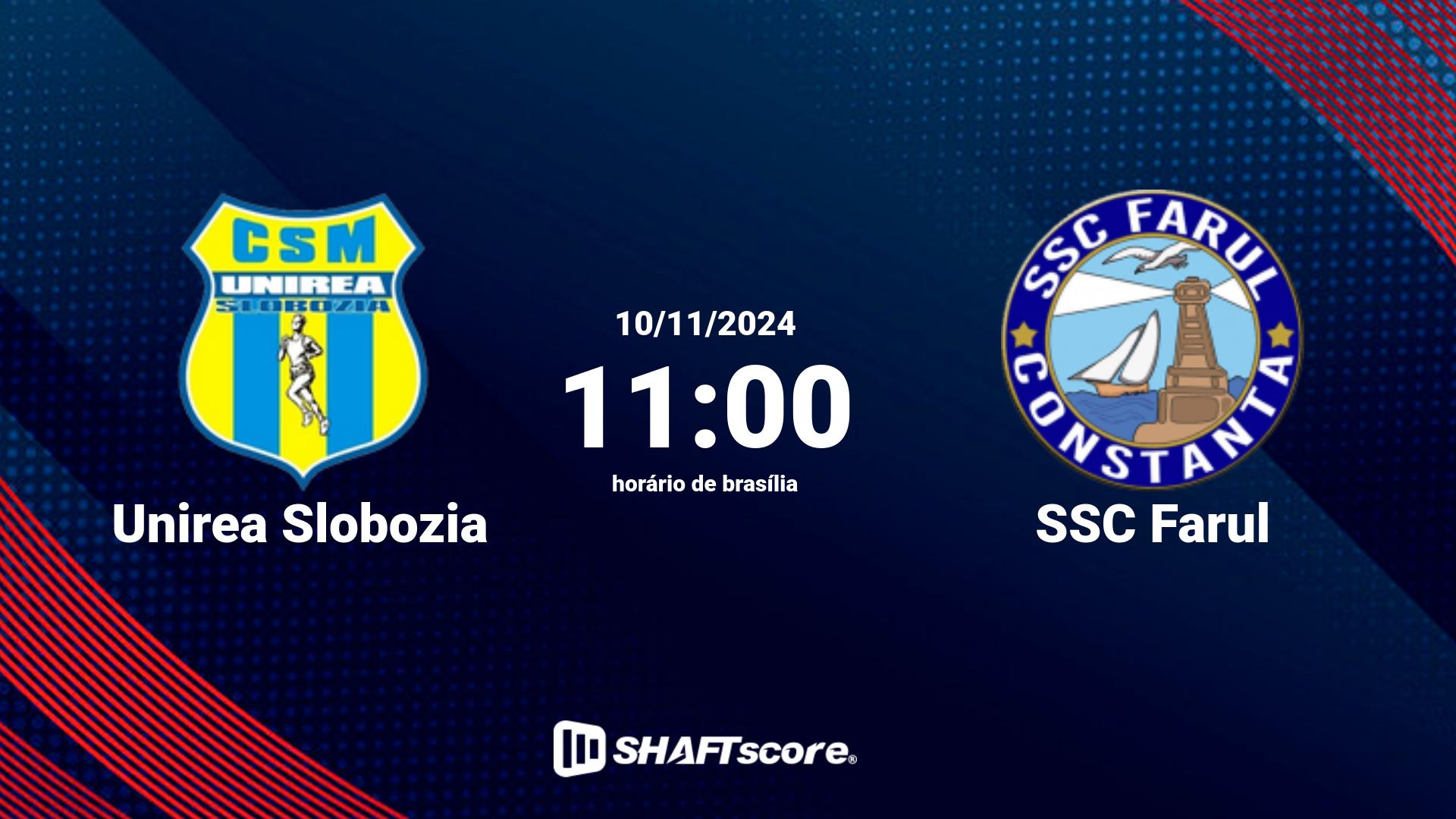 Estatísticas do jogo Unirea Slobozia vs SSC Farul 10.11 11:00